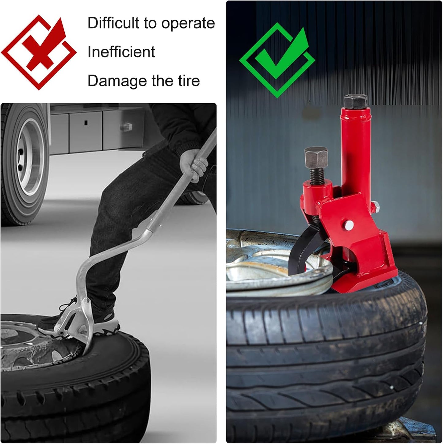 CarBole Manual Tire Bead Breaker, 38"-42" Tires Changer Tool, Protect Aluminum Alloy Hubs, Easy-Operated Tire Repair Tool for ATVs/UTVs, Tractors, Trucks, Cars, Heavy Duty Tires