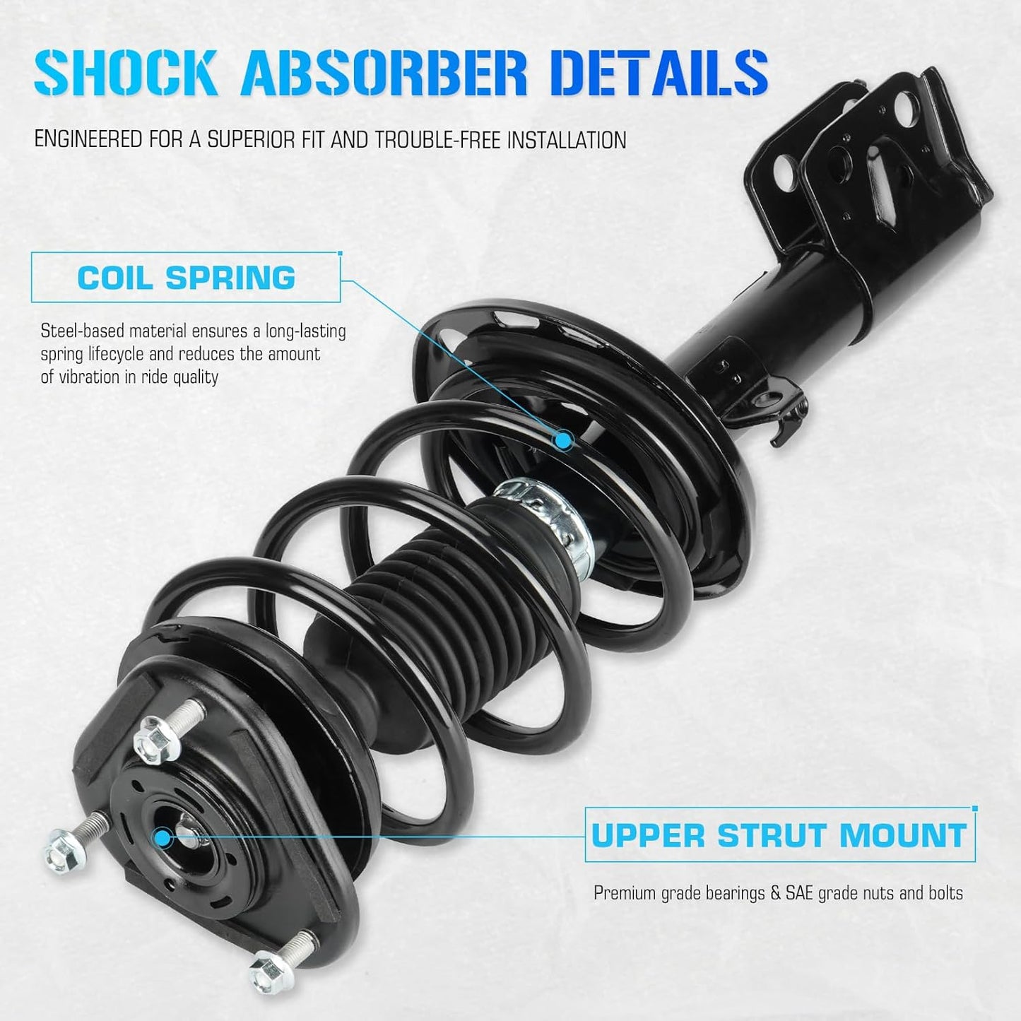 172989 172990 Front Struts Shocks w/Coil Springs for 2014-2019 Toyota Corolla (1.8L I4 ONLY), Strut Shock Absorbers Assembly 2015 2016 2017 2018 - [ Exc. w/Sport Suspension models | Exc. 2.0L ]