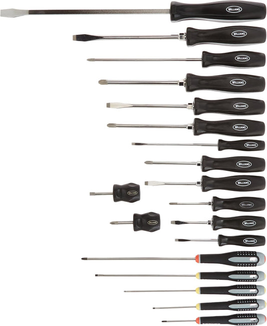 Williams JHW100P-19MD 19 Piece Endurogrip and Supertorque Premium Mixed Screwdriver Set