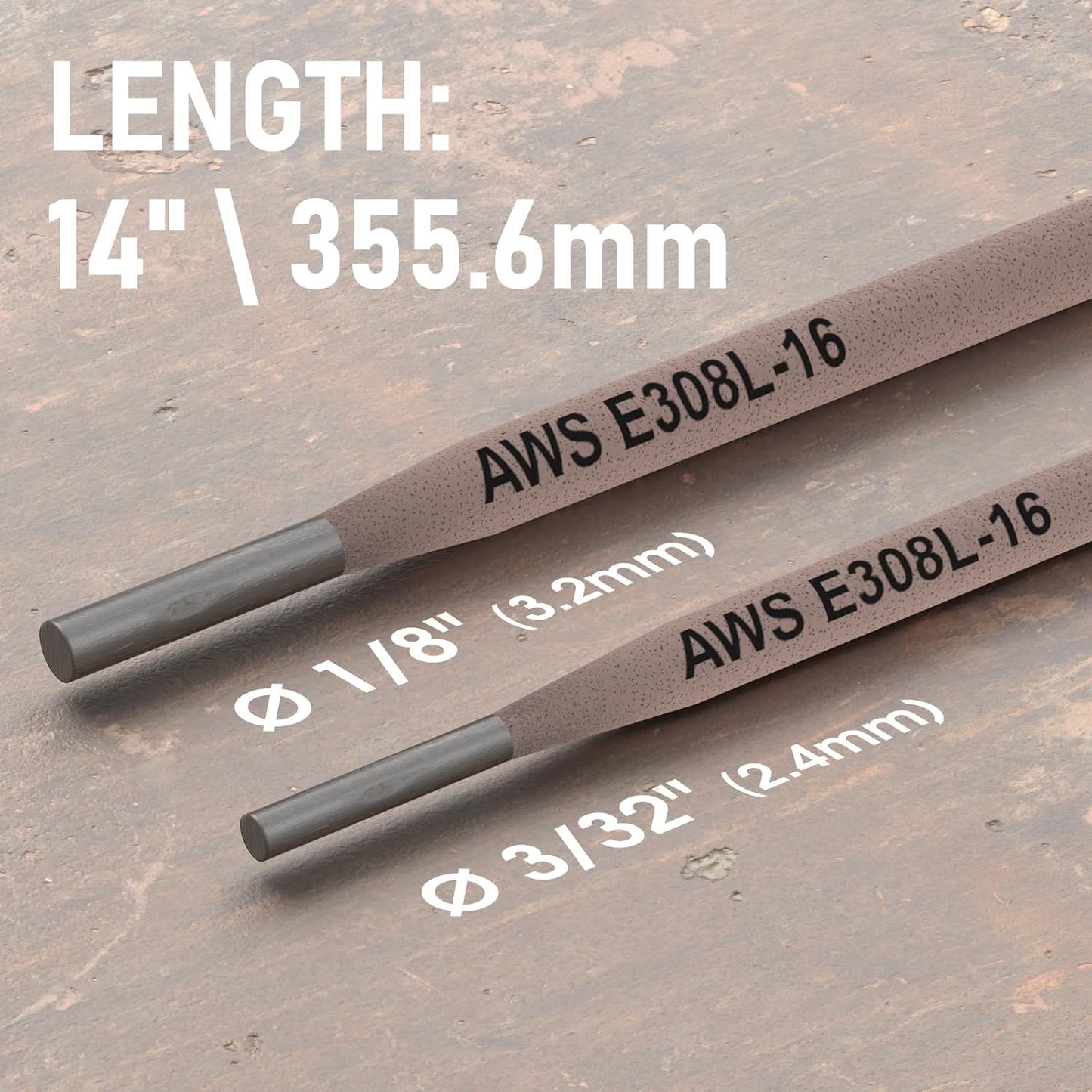 YESWELDER E308L-16 Stainless Steel Stick Electrodes, 14" x 3/32" 5LB Welding Rods