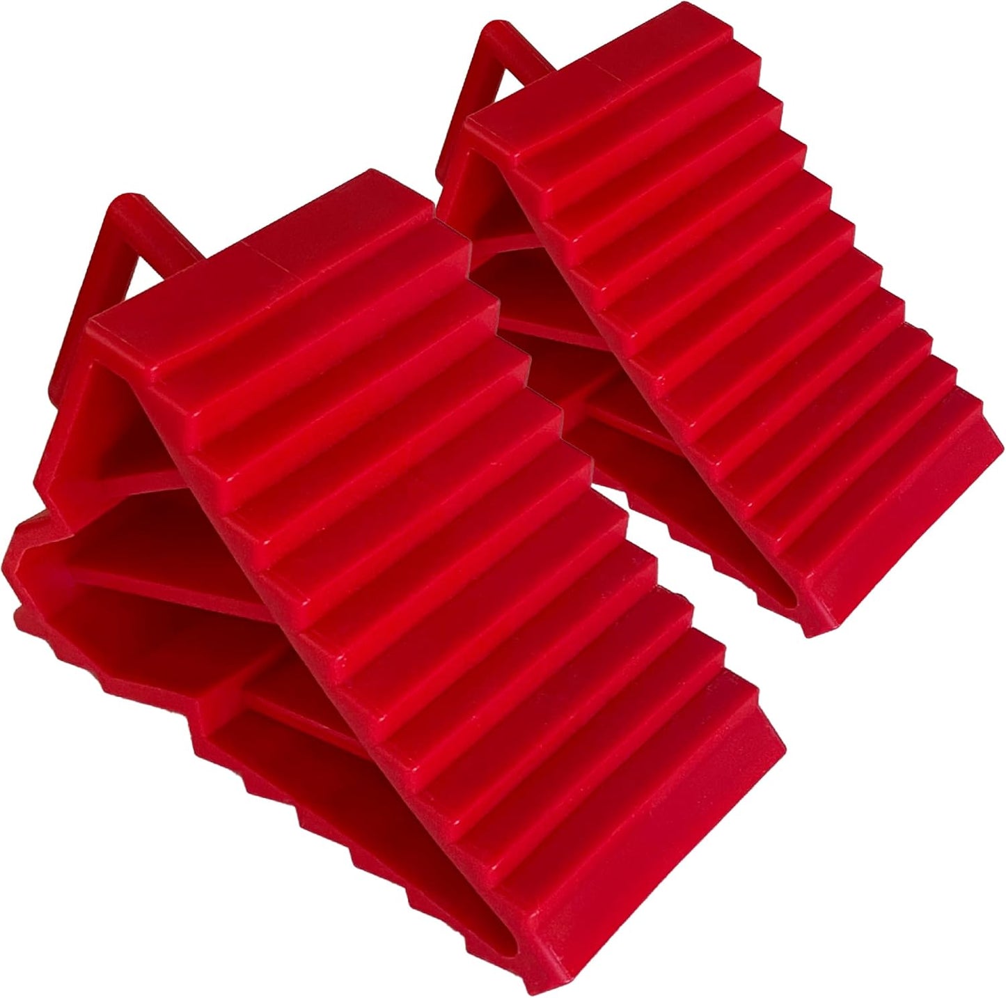 Wheel Chocks for Cars, RVs, Trucks, Trailers, and Vehicles G.V.W. up to 8T, 4 Pack - Anti Slip Bottom Tire Chock for All Weather Use - RV, Travel Trailer, Pop Up Camper Accessory