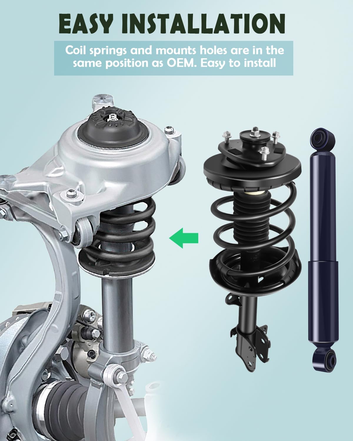 SCITOO Front and Rear Complete Struts Assembly Shock Absorber for Acura MDX 2003-2006 Automotive Replacement Struts 172230 349039 - Set of 4