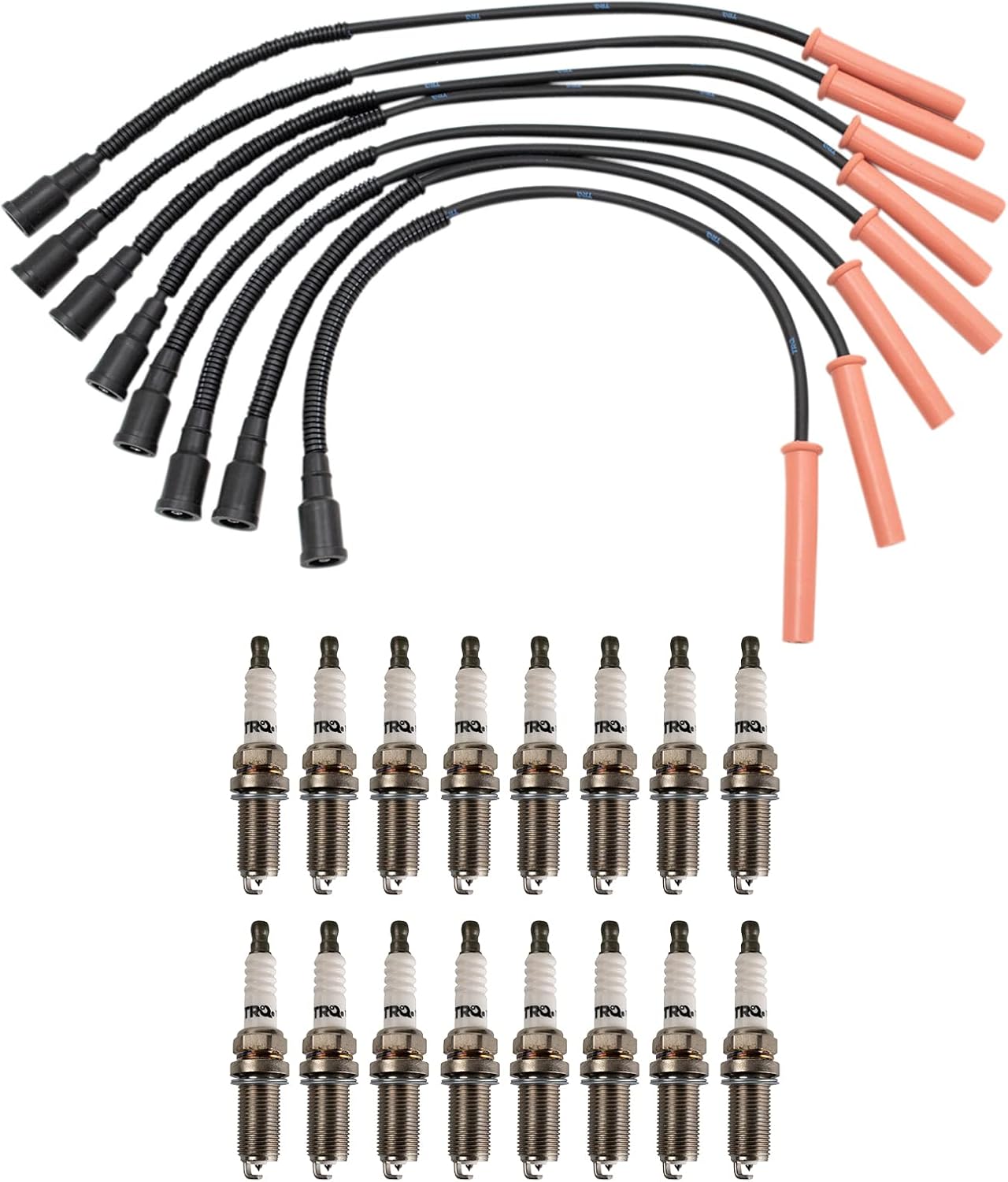 TRQ Ignition Kit Spark Plugs Wire Set Compatible with 2011-2019 Ford Fiesta