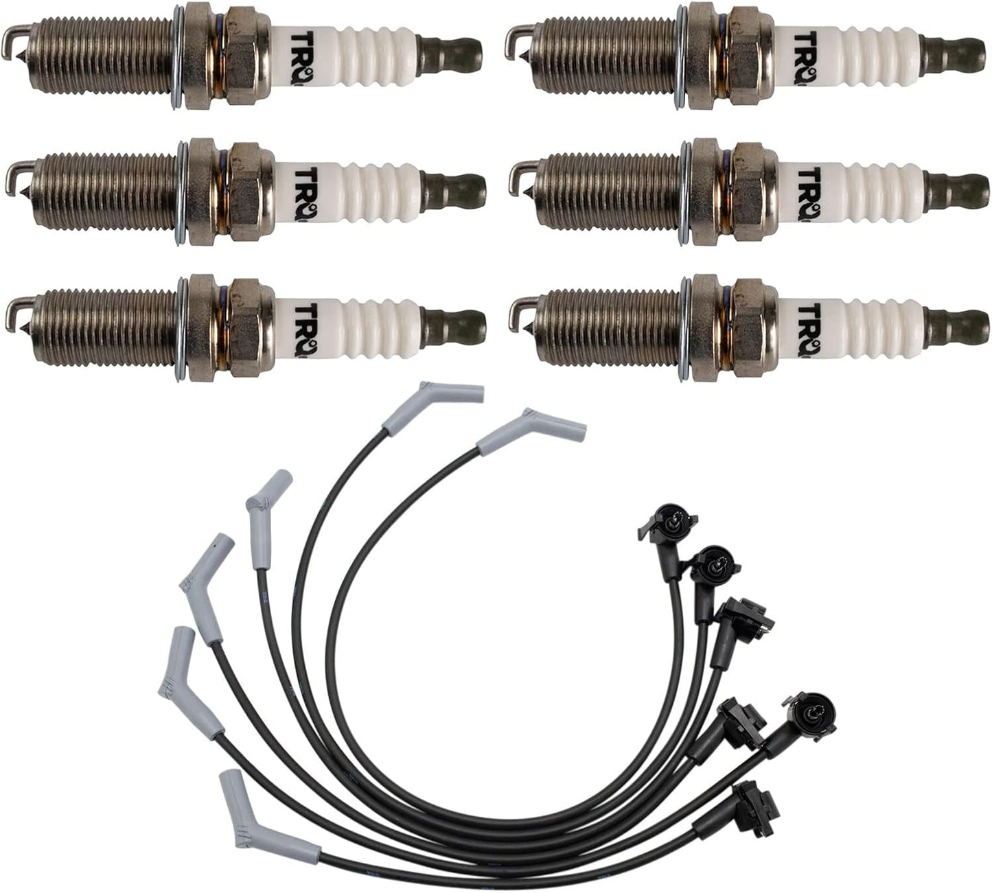 TRQ Ignition Kit Spark Plugs Wire Set Compatible with 2011-2019 Ford Fiesta