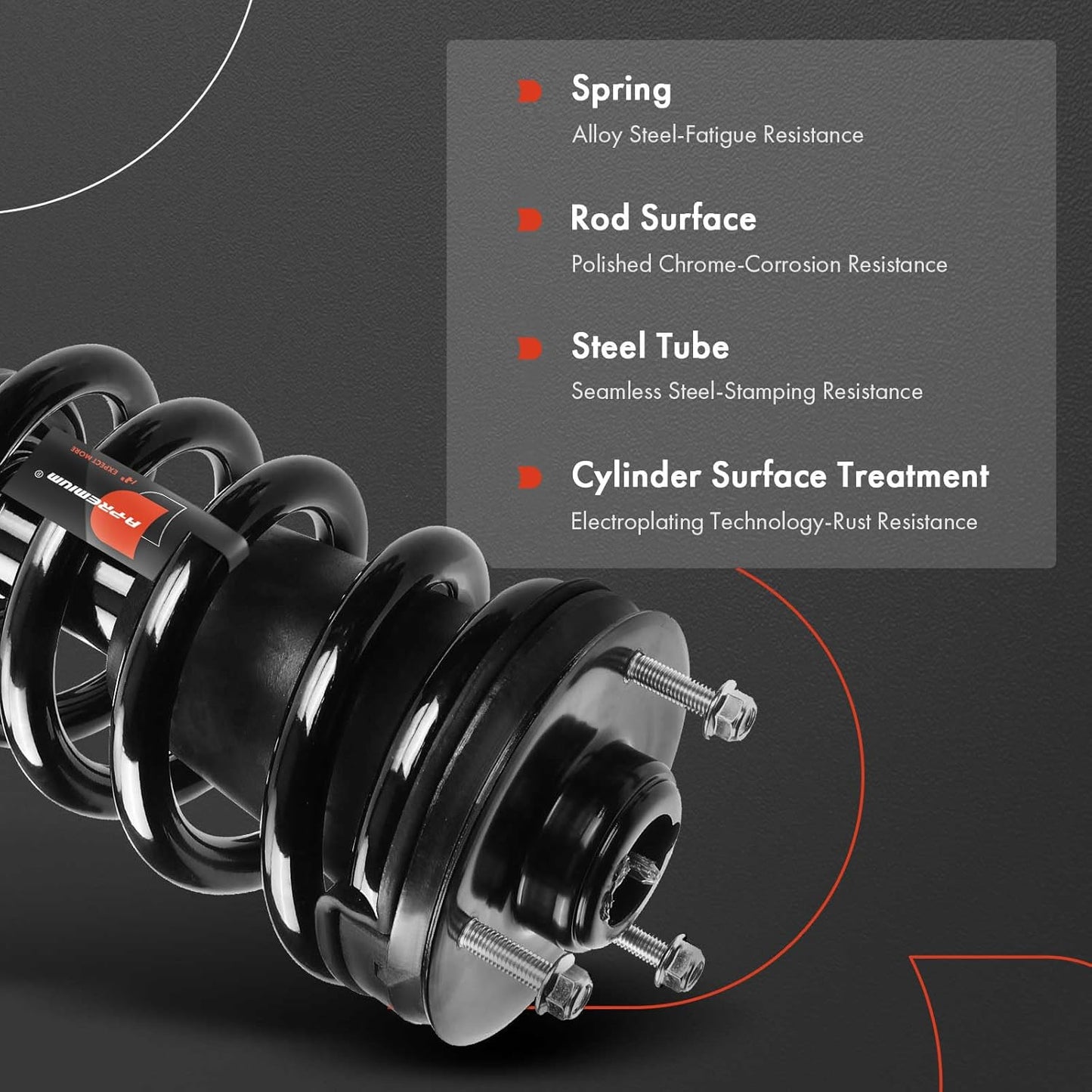 A-Premium 2x Front Strut and Coil Spring Assembly Compatible with Chevy and GMC Vehicles - [w/o 22" Wheels] - Avalance 2007-2013, Suburban 2015-2020, Tahoe 2007-2020, Yukon 2007-2020
