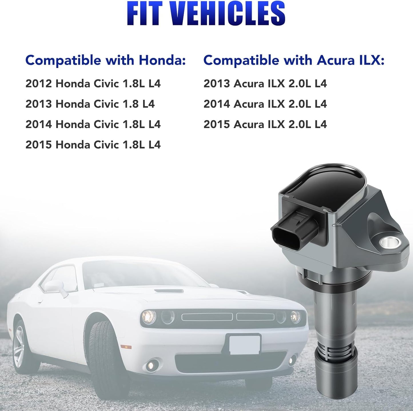 Set of 4 Coil Packs and Spark Plugs Fits for Honda Civic Acura ILX 2012 2013 2014 2015 1.8 Ignition Coils Spark Plugs Replaces UF672