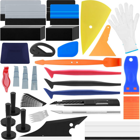 Vehicle Vinyl Wrap Applicator Tool Kit Car Wrap Squeegee Kit Automotive Window Tint Tools with Vinyl Wrap Magnetic Holder for Car Wrapping