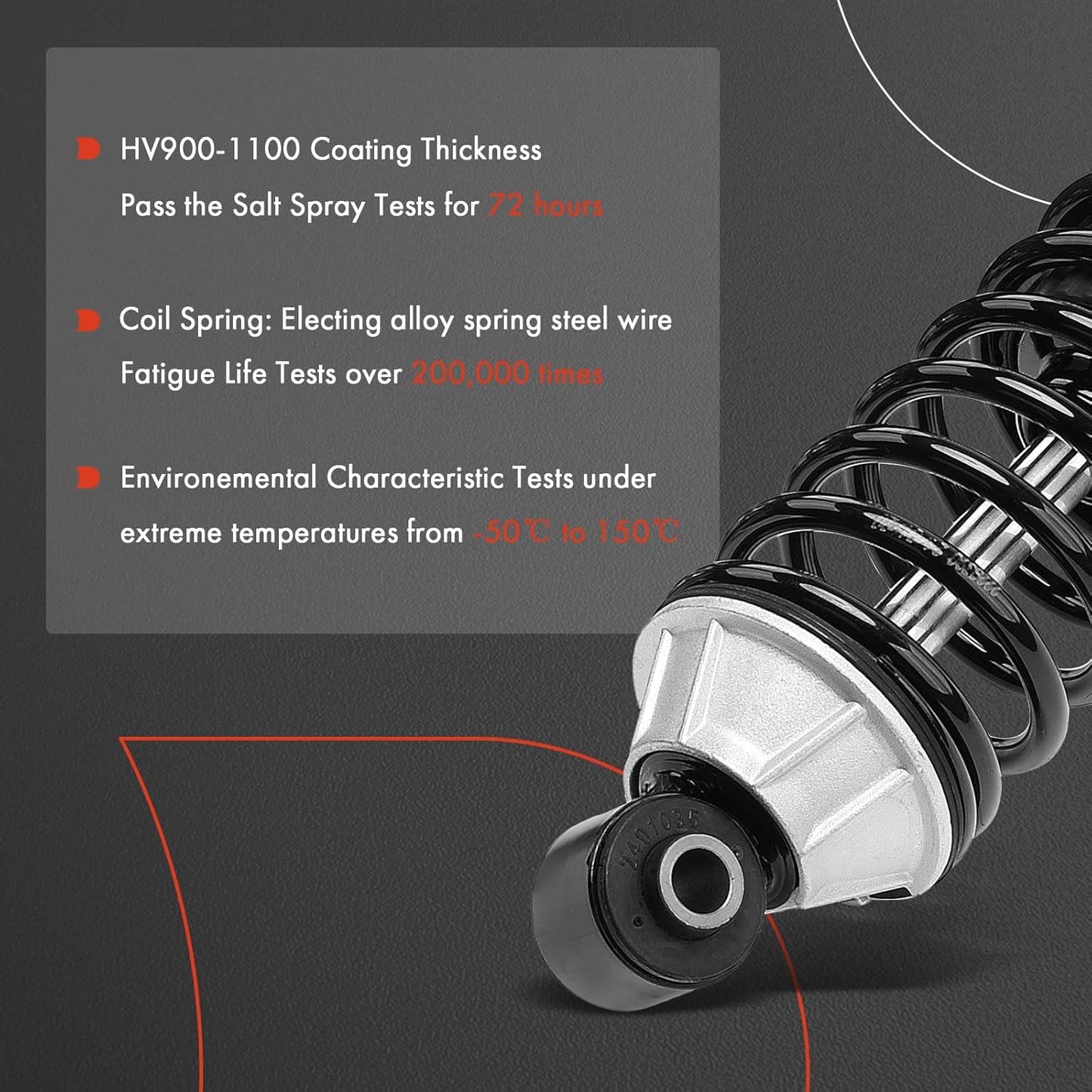 A-Premium Rear Pair (2) Load Adjusting Shock Absorber Compatible with Dodge Grand Caravan 2008-2020 & Chrysler Town & Country 2008-2016 & Volkswagen Routan 2009-2014 & Ram C/V 2012-2015