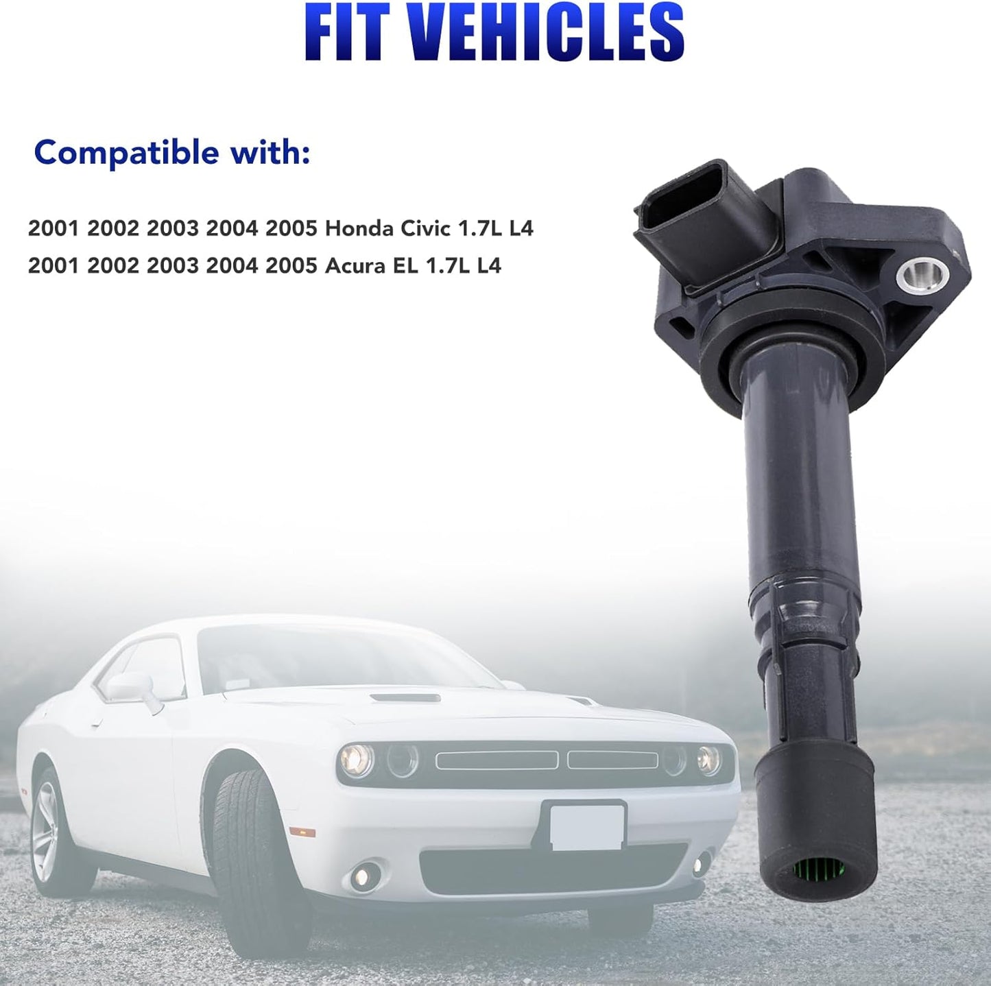 Set of 4 Ignition Coil Pack and Spark Plugs Fits for 1.7L L4 2001 2002 2003 2004 2005 Honda Civic 1.7 Replaces UF400 C1460