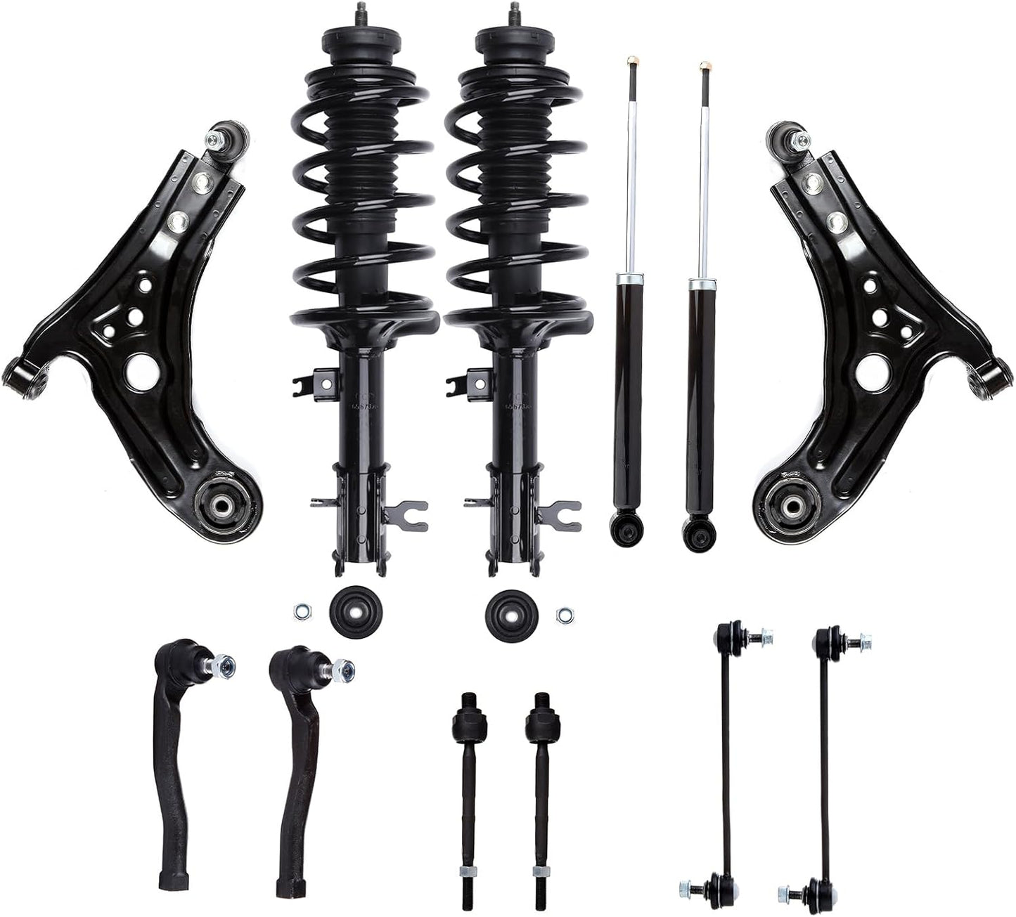 SCITOO Struts Shock suspension kit for Chevrolet Aveo 2004-2011,for Chevrolet Aveo5 2006-2009,for Pontiac G3 2009,for Pontiac Wave 2005-2008,Complete Struts Assembly kit 12 Pcs