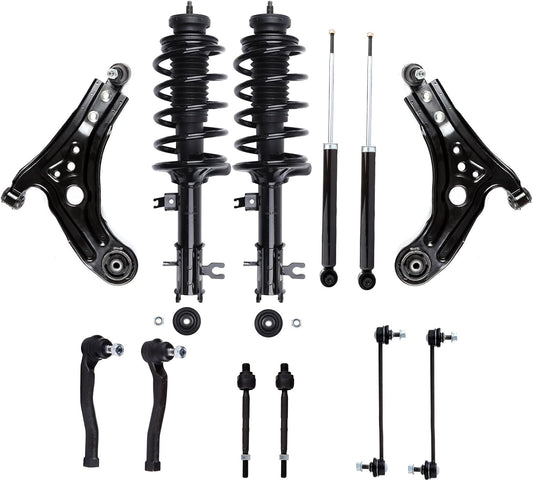 SCITOO Struts Shock suspension kit for Chevrolet Aveo 2004-2011,for Chevrolet Aveo5 2006-2009,for Pontiac G3 2009,for Pontiac Wave 2005-2008,Complete Struts Assembly kit 12 Pcs