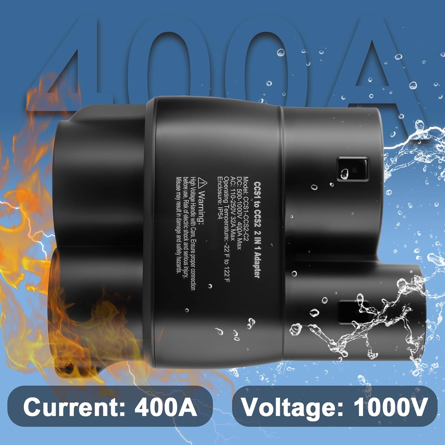 CCS1 to CCS2 Adapter AC DC 1000V 400A CCS1 Charger to CCS2 EVs Type1 to Type2 Charging Connector for Electric Vehicle Car Charging