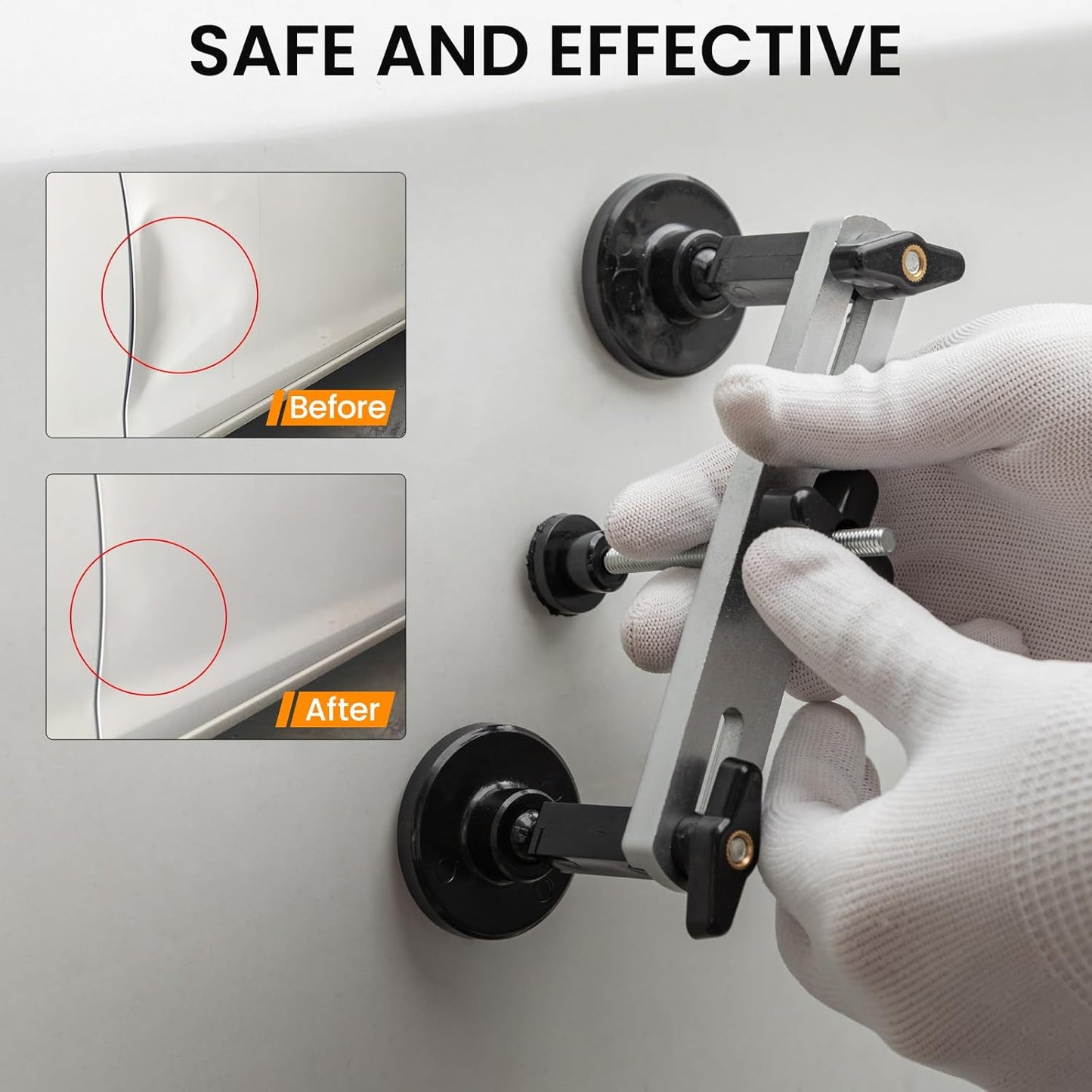 Car Dent Puller Kit, 135 PCS Paintless Dent Removal Kit, Car Dent Repair Kit with Slide Hammer 2 in 1 T-bar, Golden Lifter, Bridge Puller, Suction Cup, Dent Remover Tool for Car Hail Damage DIY Repair