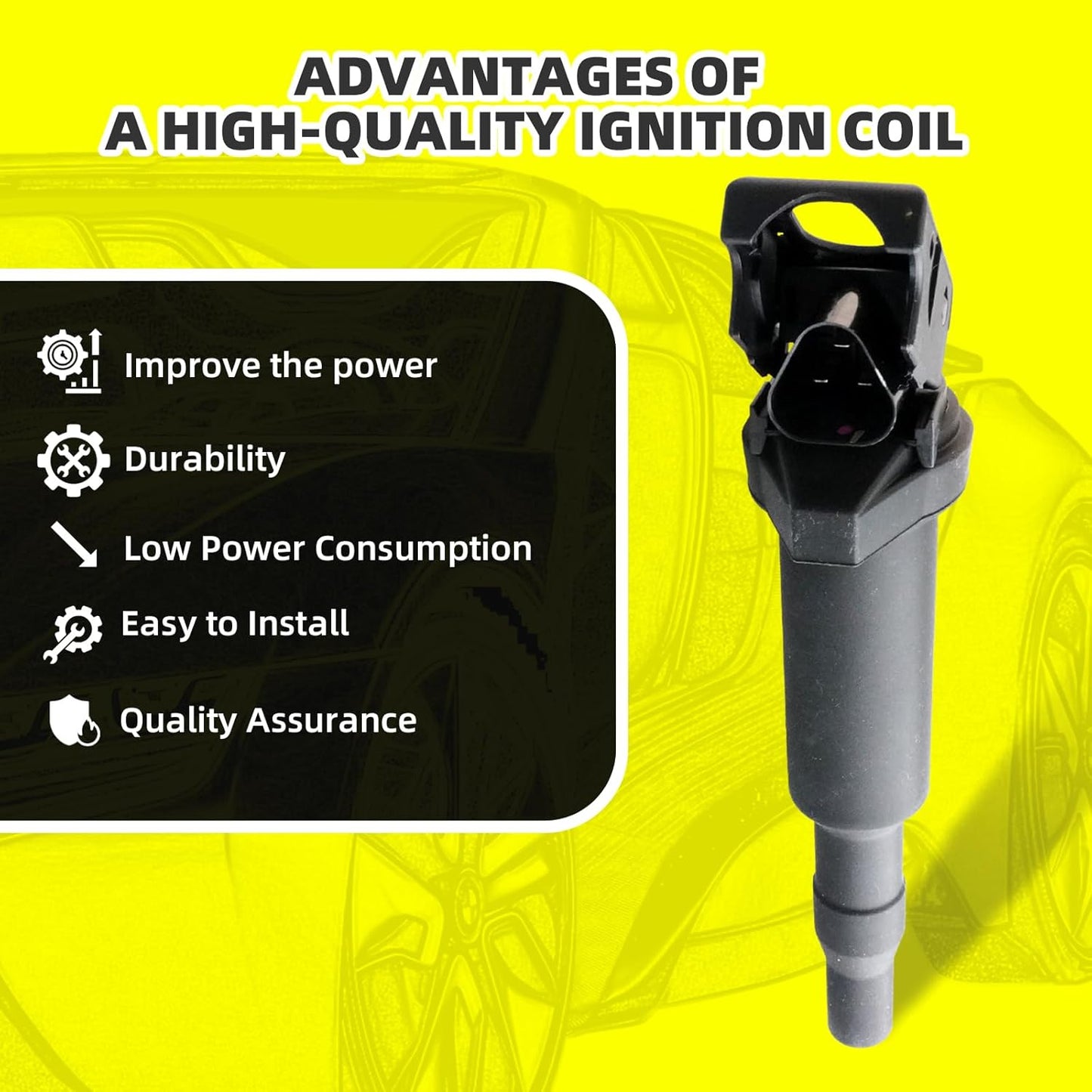 Set of 4 Ignition Coils Pack UF667 65830571 & 4 PCS Iridium Spark Plugs Compatible with BMW 228i 320i 328i 428i 528i X1 X3 X4 X5 Z4 xDrive GT Gran Coupe GC 2.0L