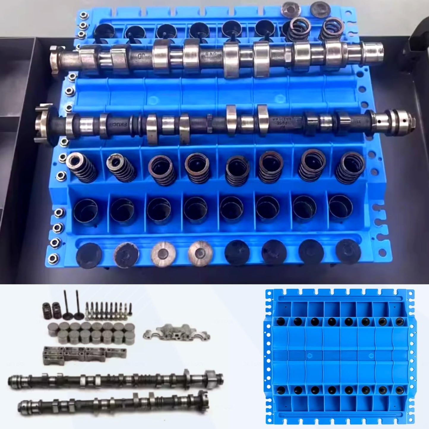 ZKTOOL Engine Cylinder Head Organizer Valves Tool,Engine Organizer Parts Tray,Valvetrain Organizer Trays,Engine Cylinder Head Tray Organiser,Store Car Cylinder Head Parts (Valves, Springs, Camshafts)