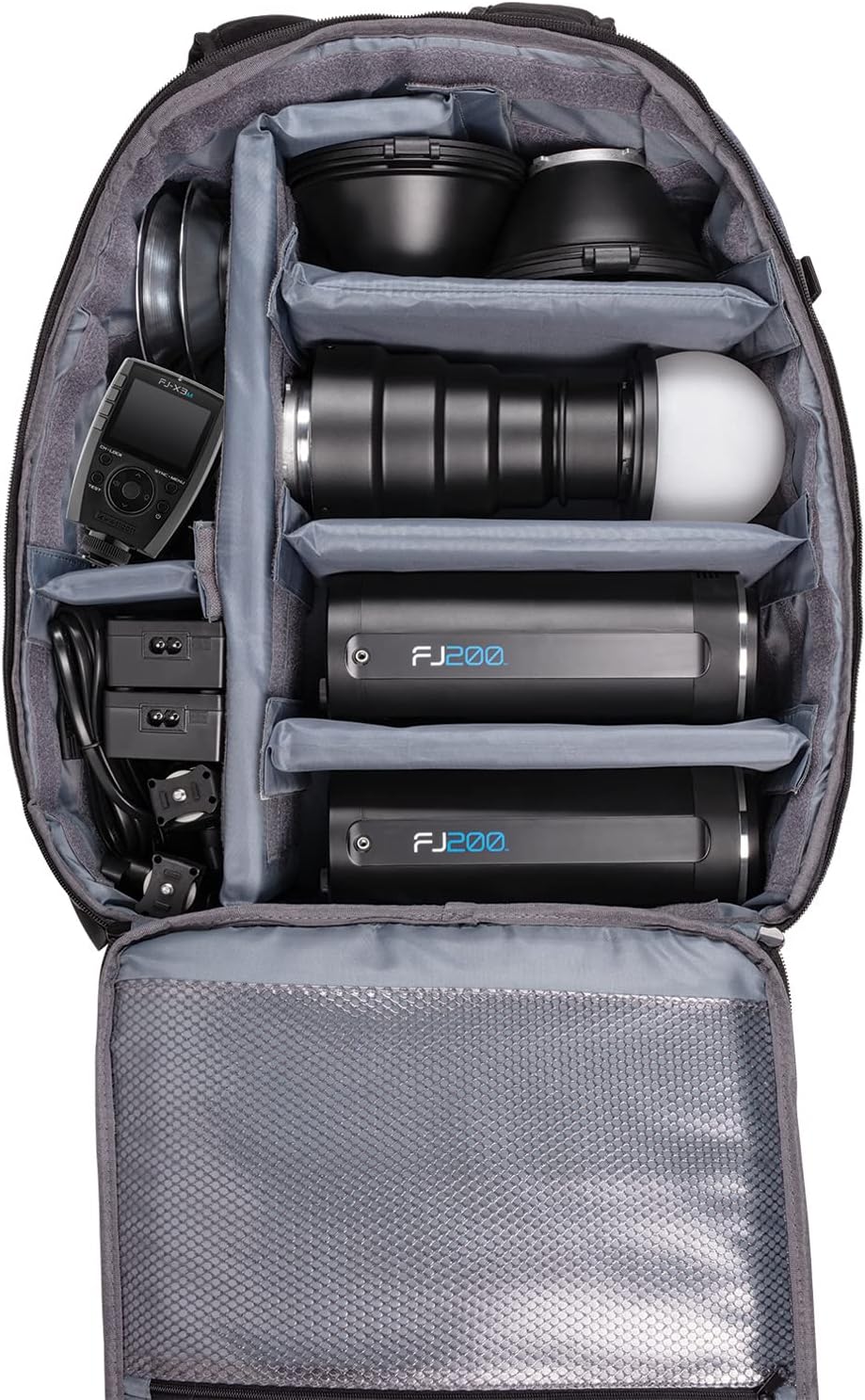 Westcott FJ200 Strobe 2-Light Backpack Kit with FJ-X3 M Universal Wireless Trigger - Portable Photography Lighting Kit with Diffusion Dome, Snoot, Gels, and Multi-Brand Trigger