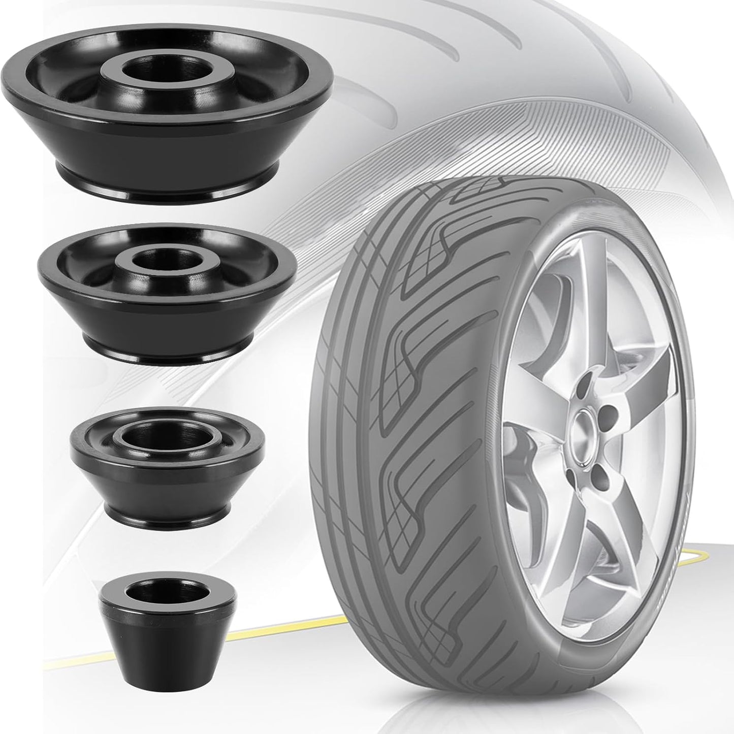 Wheel Balancer Cone 36mm Universal Wheel Balancer Adapter Cone Set 4pcs Tire Balancing Machine Cones Set Cone Size 1.77-5.39 Inches