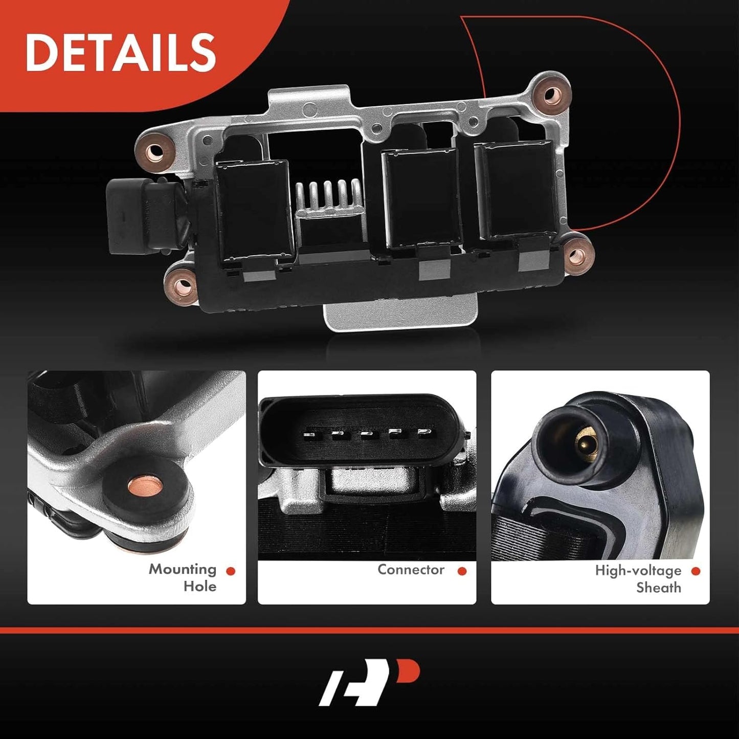 A-Premium Engine Ignition Coil Pack Compatible with Audi A4 A4 Quattro A6 A6 Quattro 1998-2001 Volkswagen Passat 1998-2005 V6 2.8L
