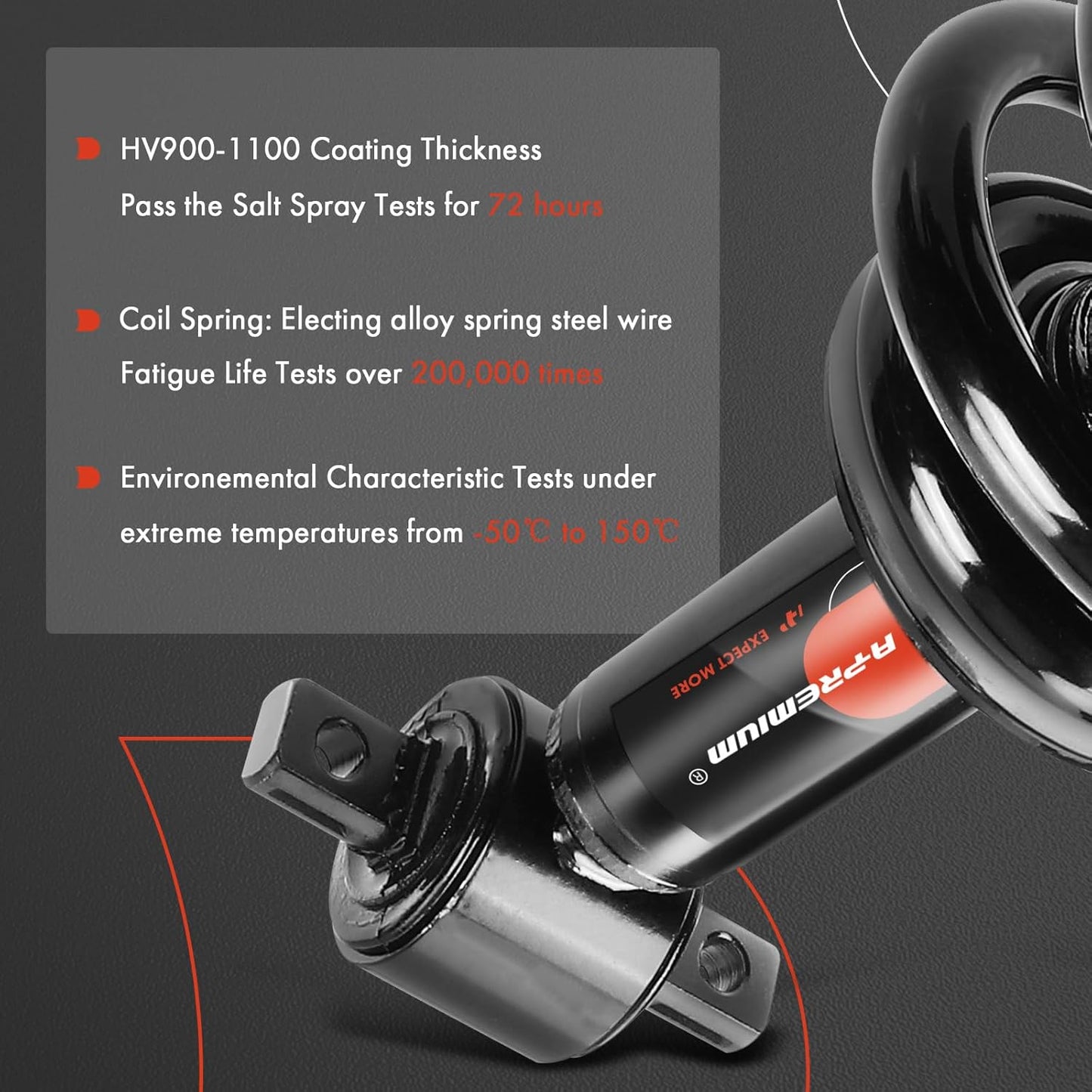 A-Premium 2x Front Strut and Coil Spring Assembly Compatible with Chevy and GMC Vehicles - [w/o 22" Wheels] - Avalance 2007-2013, Suburban 2015-2020, Tahoe 2007-2020, Yukon 2007-2020