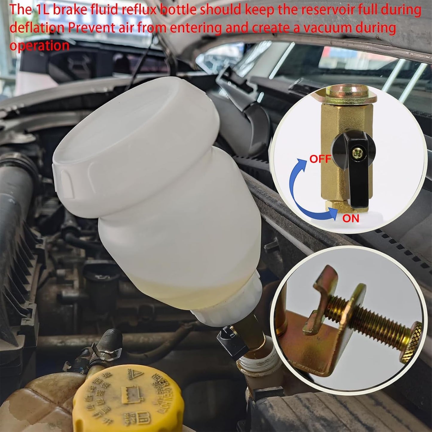 3L Vacuum Brake Bleeder Kit, One Man Pneumatic Brake Fluid and Clutch Bleeding Extractor Tool with Adapters with 1L Refilling Bottle