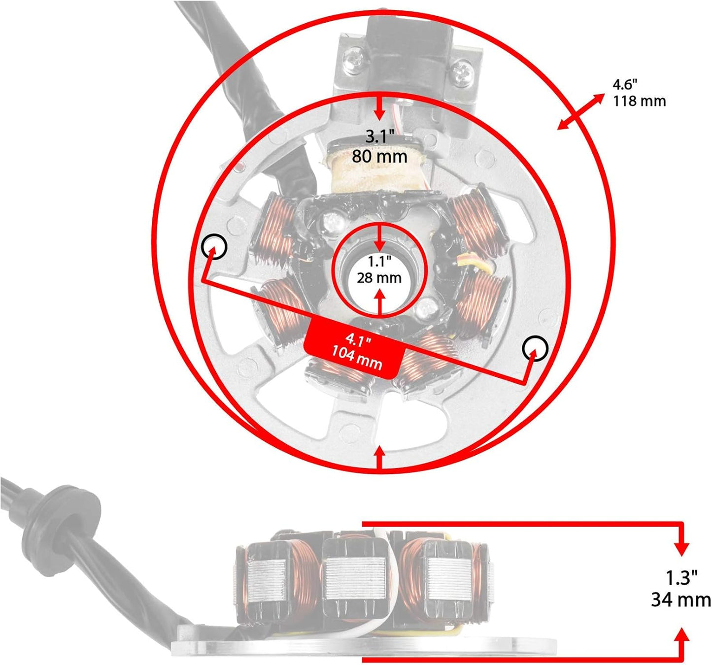 Caltric Stator & Starter & Ignition Coil Compatible With Polaris Scrambler 50 2001 2002 2003
