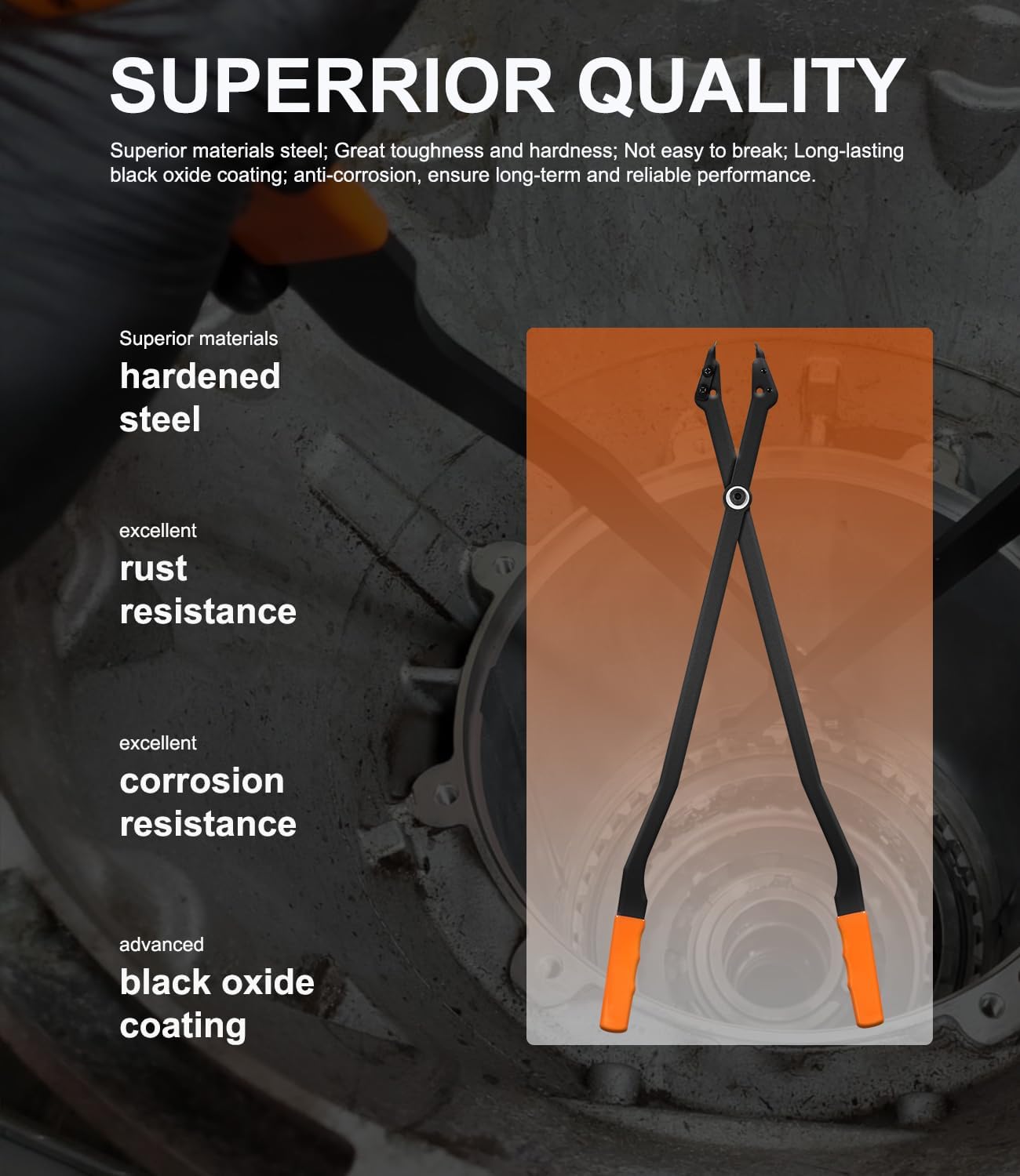 1489-26" Internal Retaining Ring Pliers, Large Transmission Snap Ring Tools Fit for GM 5L40, 5L50, 6L50, 6L80 and 6L90 Heavy-Duty Transmissions Pliers