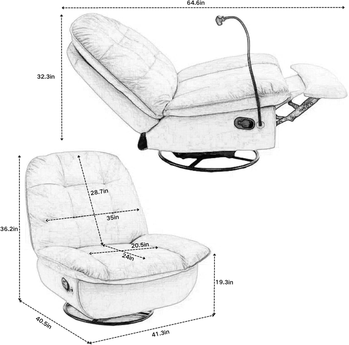 Velvet Oversized Round Chair,Chaise Lounge Indoor with Mobile Phone Holder,Swivel Rocking Chair for Adults Modern Ergonomic Lounge for Living Room (Natural & Light Brown + Velvet + Cotton)