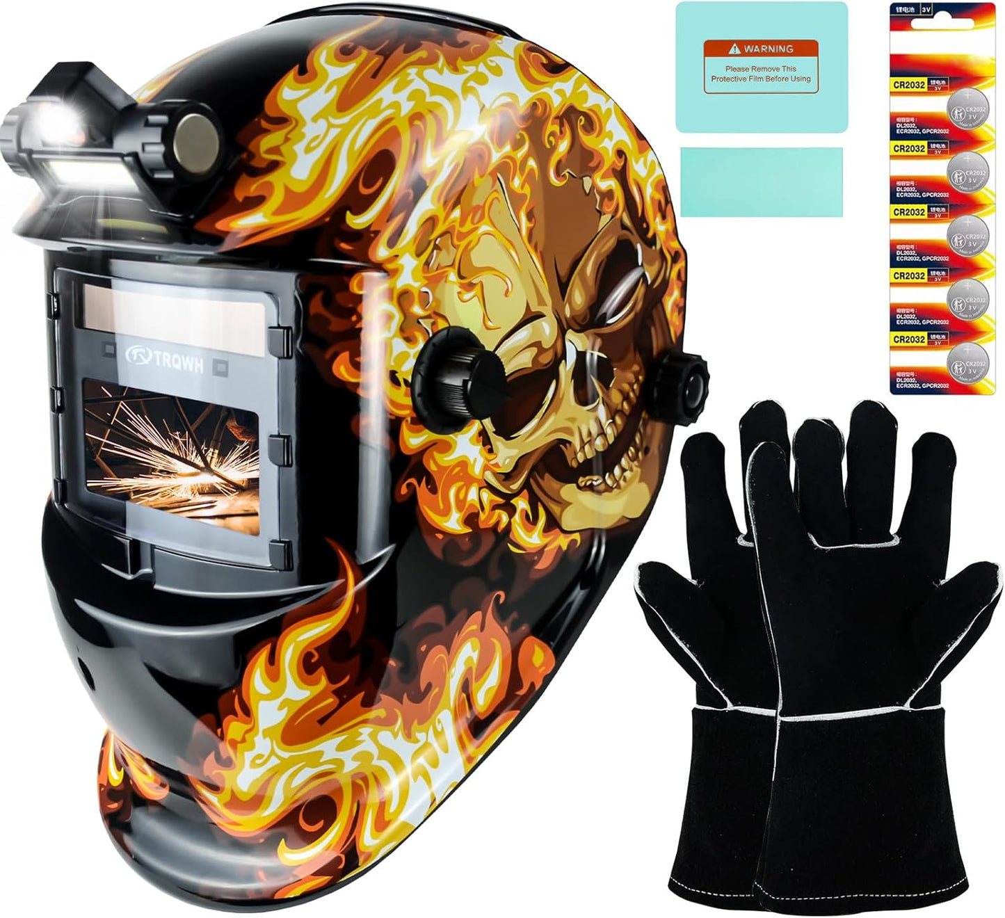 Welding Hood Auto Darkening Welding Helmet with Light True Color 1/1/1/2 Top Optical Clarity Wide Shade 9-13 Welding Mask with Grinding Weld Helmet (KTS-HD94)