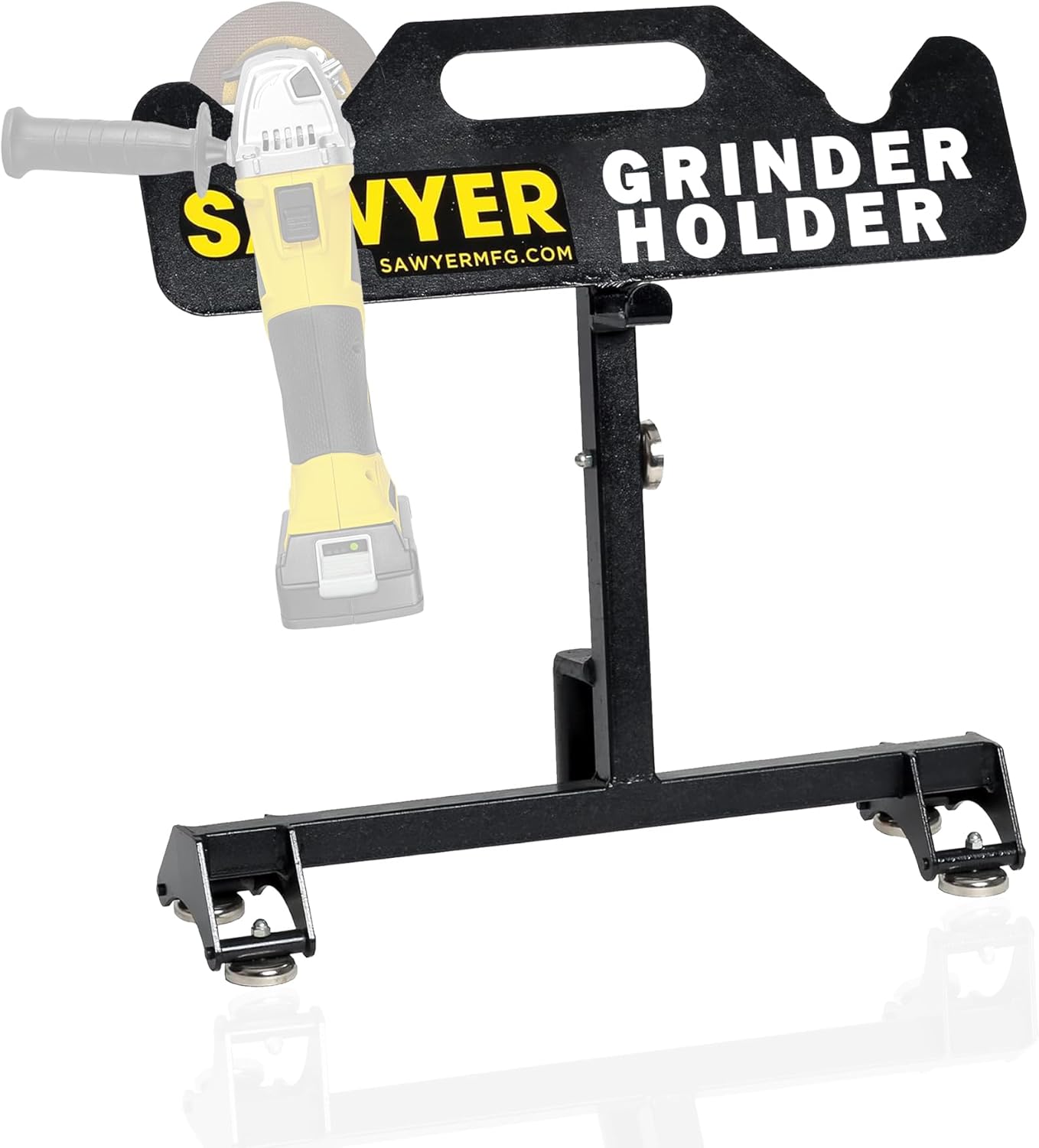 Sawyer Mfg Angle Grinder Holder & Cutter – Adjustable Grinder Base Bracket with Durable Steel Construction, Multi-Functional Tool Organizer, and Magnetic Tool Holder Strip for Workshop Accessories