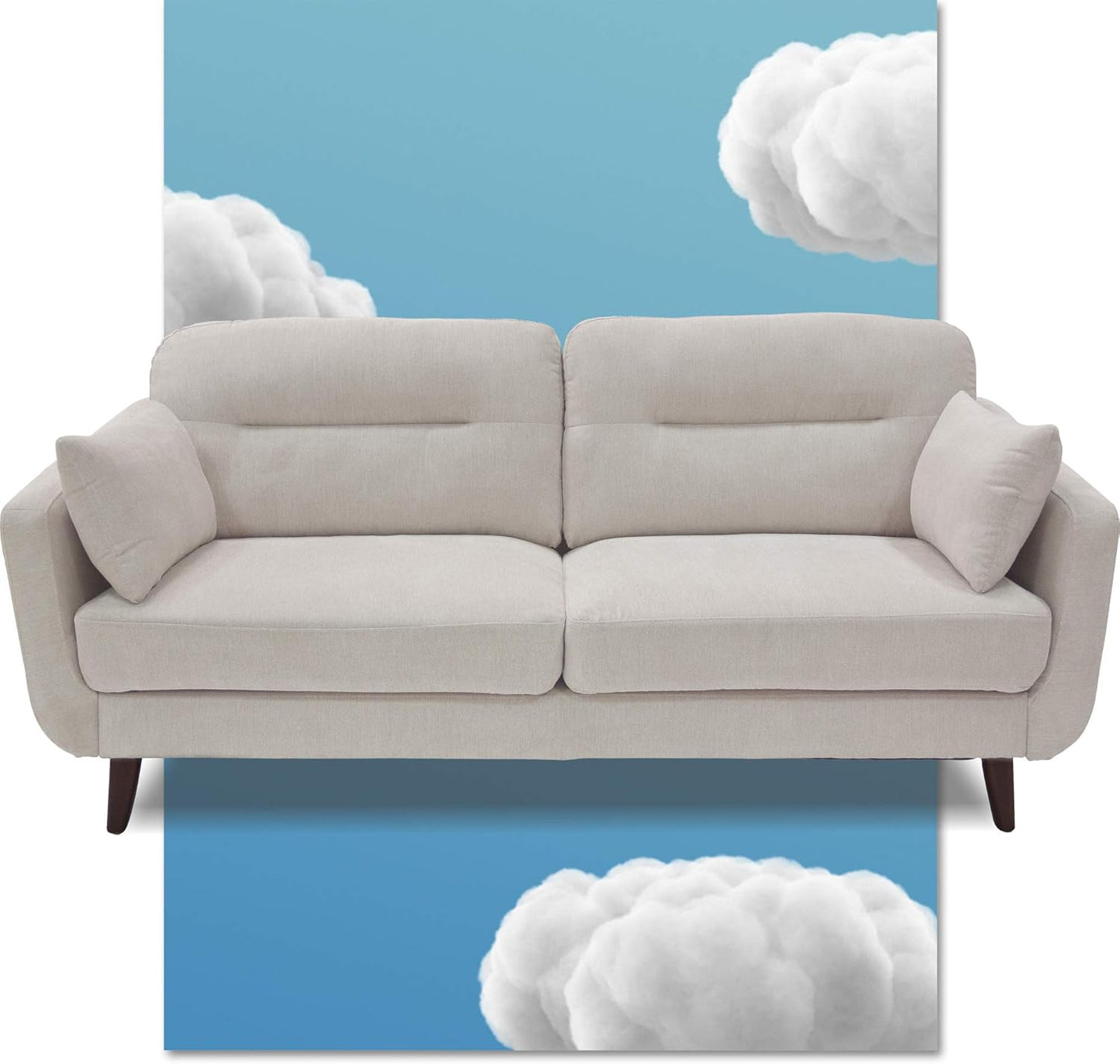 Serta Sierra Living Room Sofas Modern Design, Microfiber Upholstered Couch Ideal for Smaller Spaces Arm Chair Smoke Gray