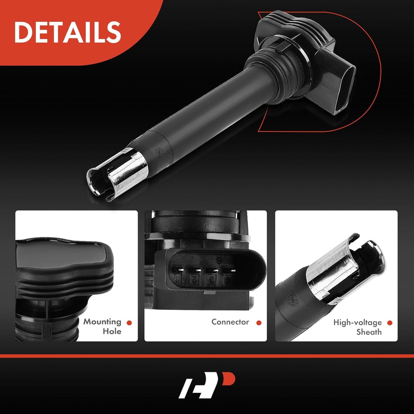 A-Premium Engine Ignition Coil Pack Pack Set of 5 Compatible with Volkswagen Jetta Passat Golf Tiguan Beetle CC Eos GTI Rabbit & A3 A4 A5 A6 TT Quattro allroad Q3 Q5 & More