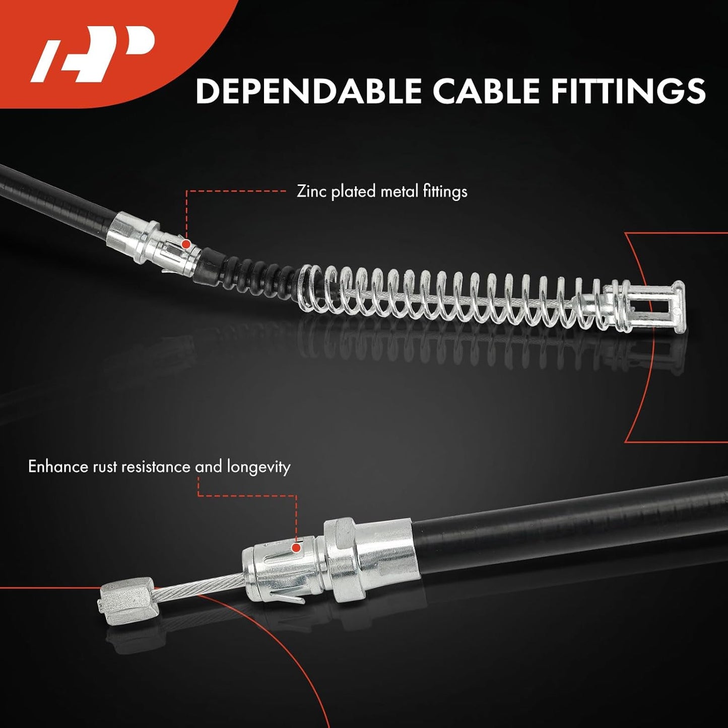 A-Premium Rear Driver and Passenger Side Parking Brake Cable Assembly Compatible with Chevrolet & GMC Models: Silverado 1500 2001-2005, Sierra 1500 2001-2005, 2-PC Set - Replace# 15084210