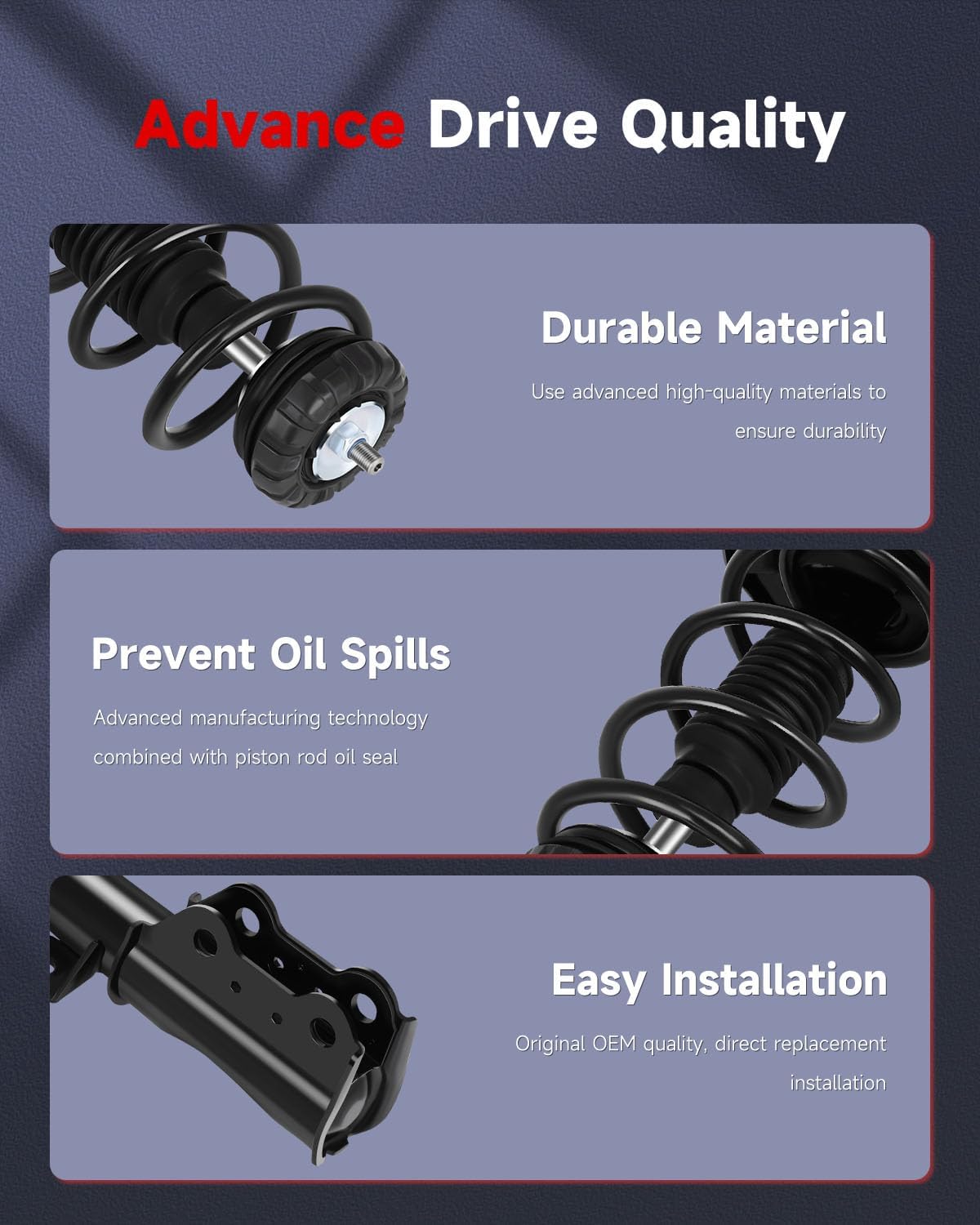 cciyu Front Complete Struts shock and Struts Fits for 2010 2011 2012 2013 2014 2015 2016 for Cadillac SRX 172909 Quick Struts Assembly -2PCS