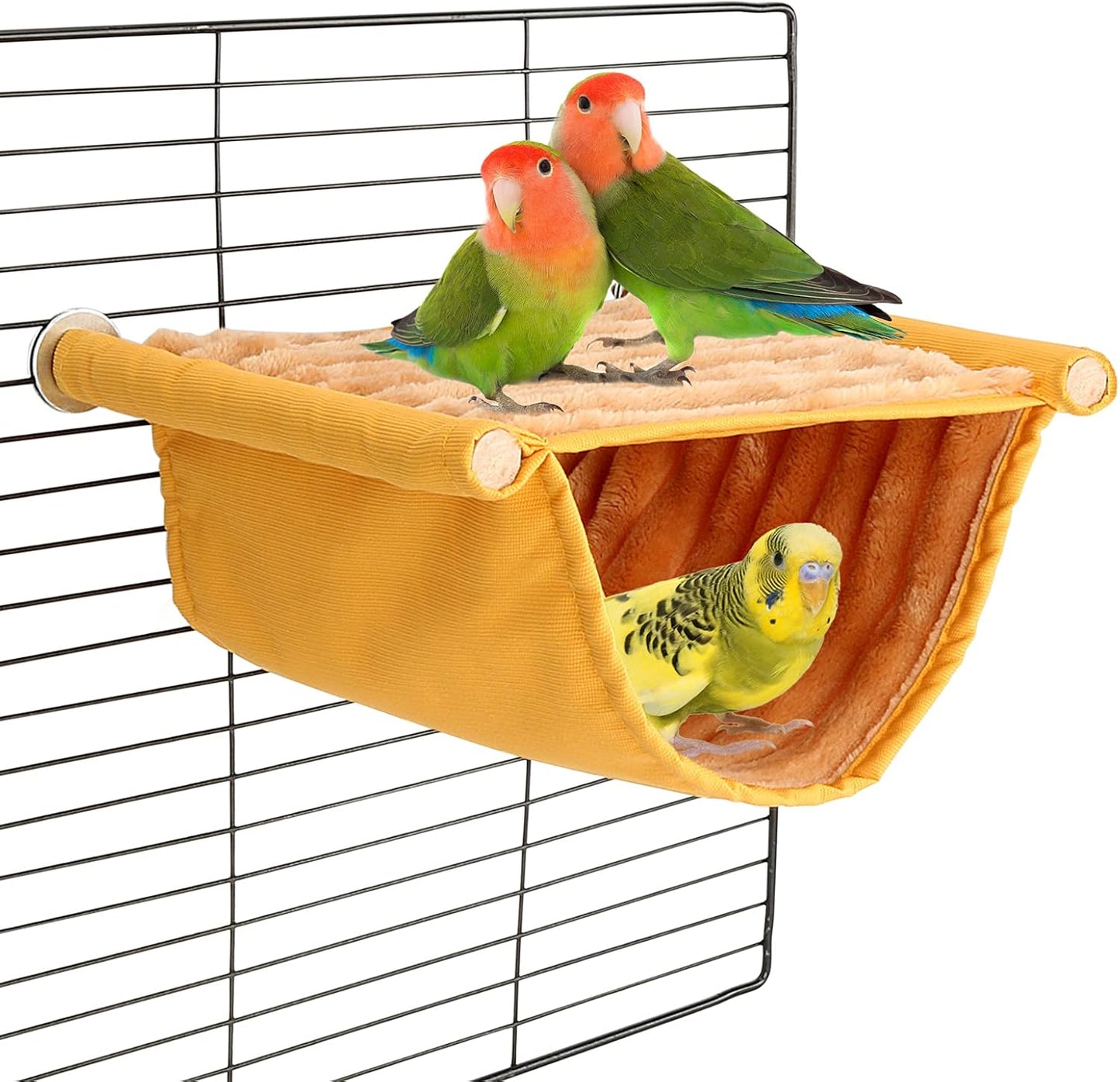 BWOGUE Winter Warm Bird Nest Bed Hanging Hammock Snuggle Hut Parrot House Tent Toy Bird Cage Perch for Parakeet Budgies Cockatiels Lovebird Cockatoo Finch Hamster Chinchilla Guinea Pig(Medium, Grey)