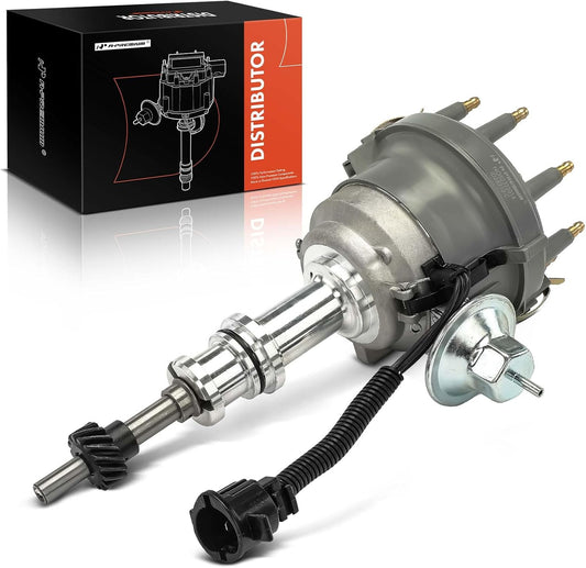 A-Premium Ignition Distributor with Cap and Rotor Compatible with Ford F-100, F-250, F-350, E-100 Econoline Club Wagon, E-250 Econoline, Mustang & Lincoln Continental, Town Car & Mercury Cougar, Comet