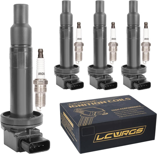 Set of 4 Coil Pack and Spark Plugs 1.5L L4 Toyota Prius Echo Yaris Scion XA XB 2001 2002 2003 2004 2005 2006 2007 2008 2009 Ignition Coil & Spark Plugs Combo Replaces# UF316