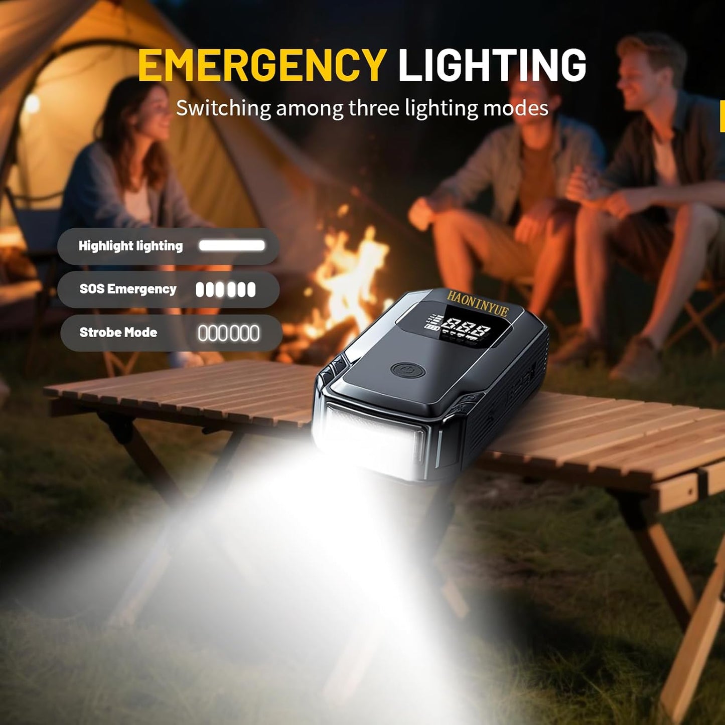 3000A 150PSI Jump Starter with Air Compressor, 12V Portable Jump Box (8.5L Gas/6.5L Diesel), Jump Pack with LED Light, Power bank, Battery jumper starter portable, Storage Case Included