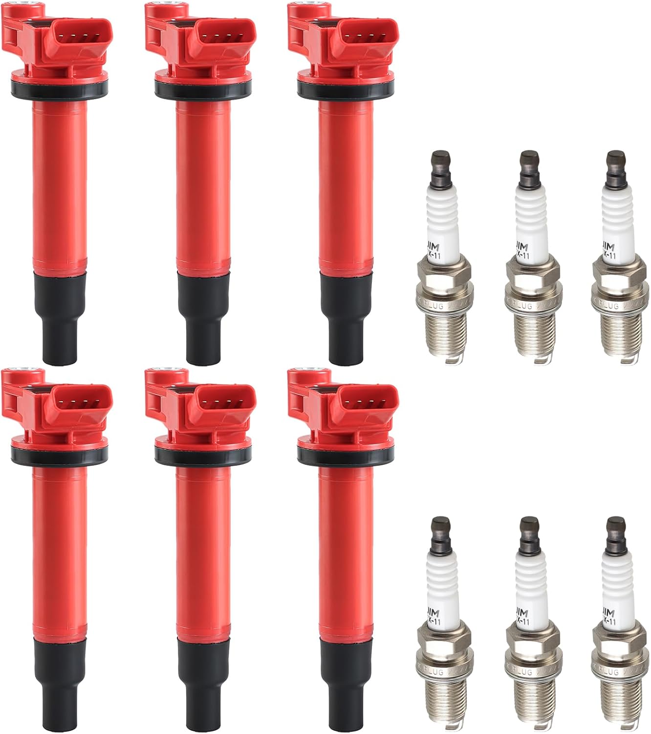 CarBole UF267 Ignition Coils and Spark Plugs Set Compatible with Lexus Toyota (OE: UF267+PK20TT)