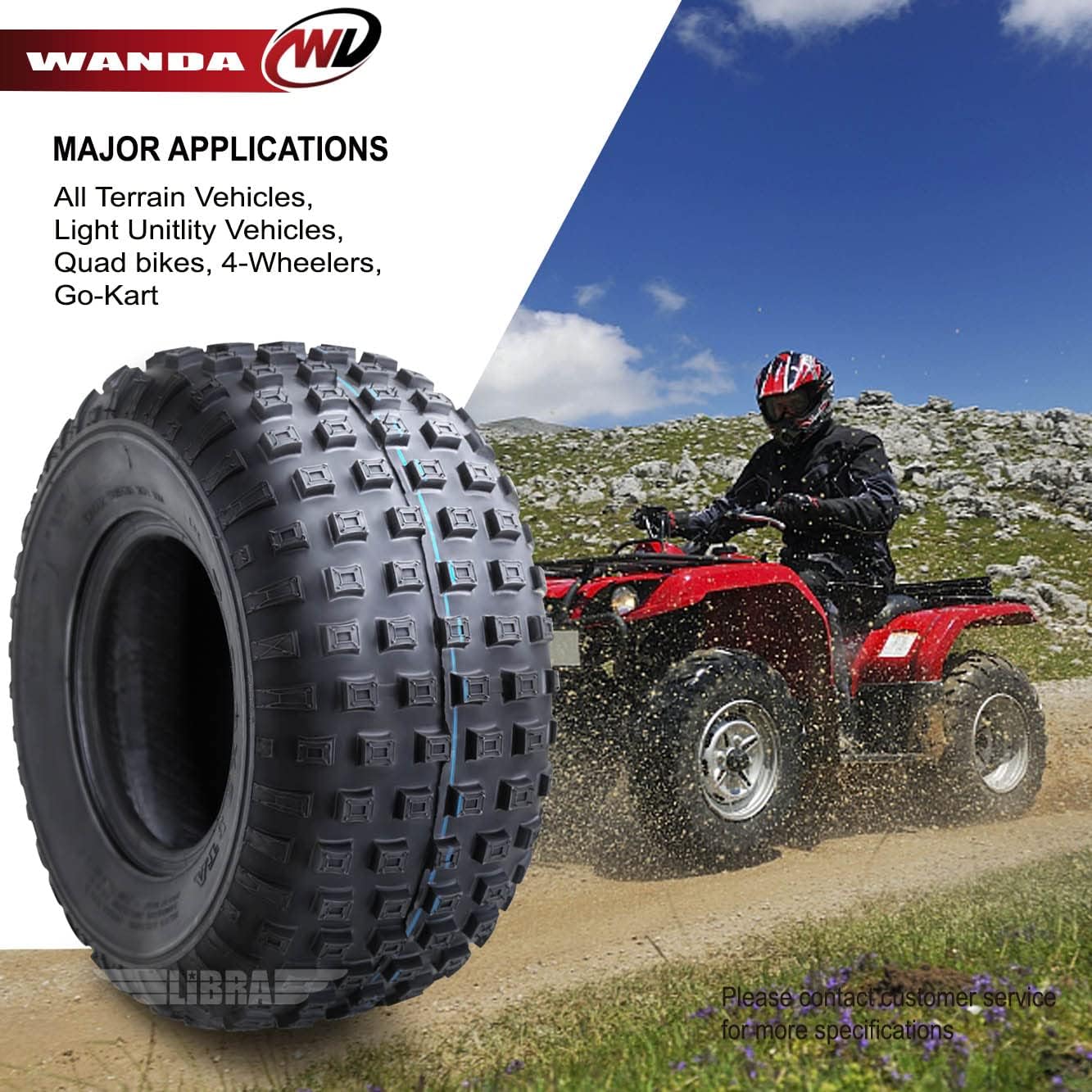 WANDA Sport ATV tires Go cart tires 16x8-7 16X8X7 4PR (Set of 4)
