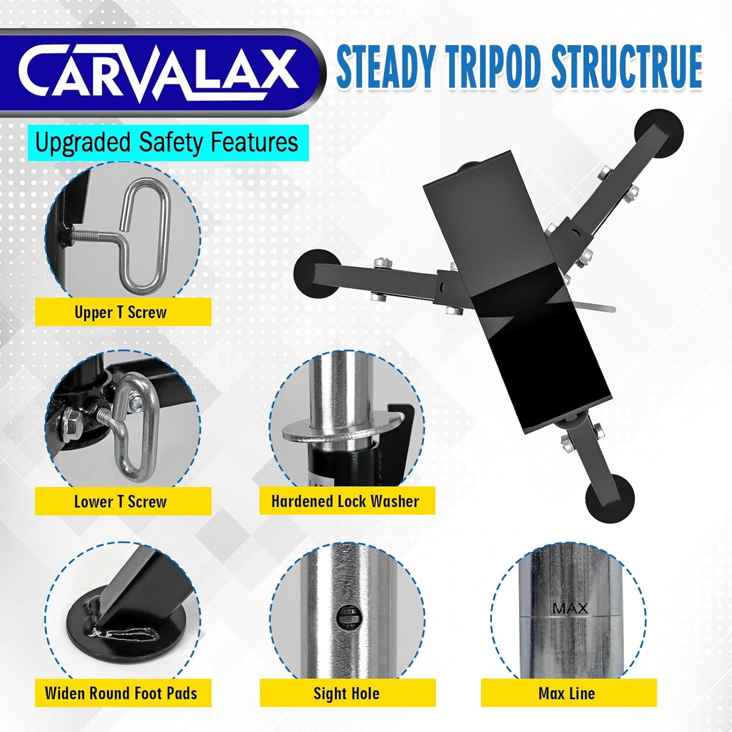 V-Head Pipe Jack Stands, 28"-52" Adjustable Pipe Stand Fits 1/2" - 12" Pipe Capacity w/ 2500LB Load Capacity, Steel Pipe Stand for Welding w/Portable Folding Legs