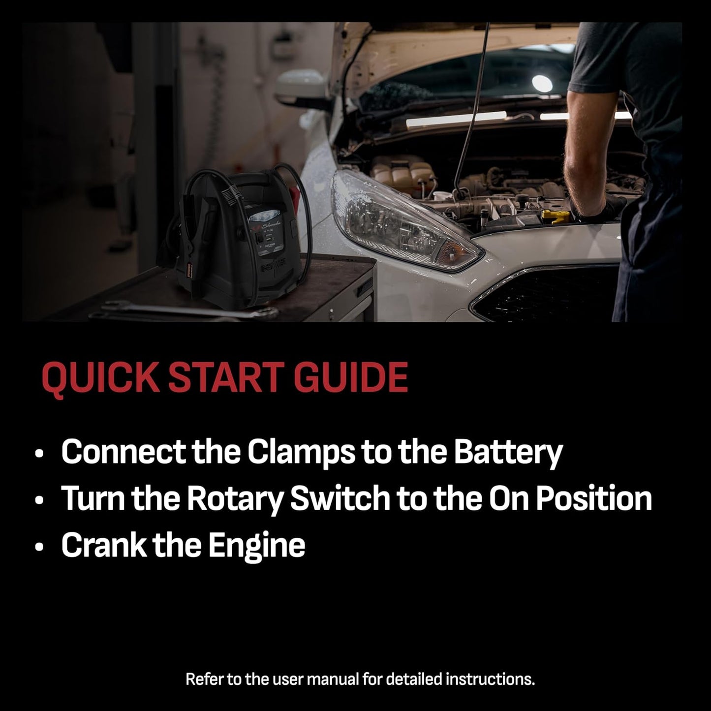 Schumacher SJ1330 1000 Peak Amp Jump Starter and Air Compressor with 12V USB Portable Power Ports