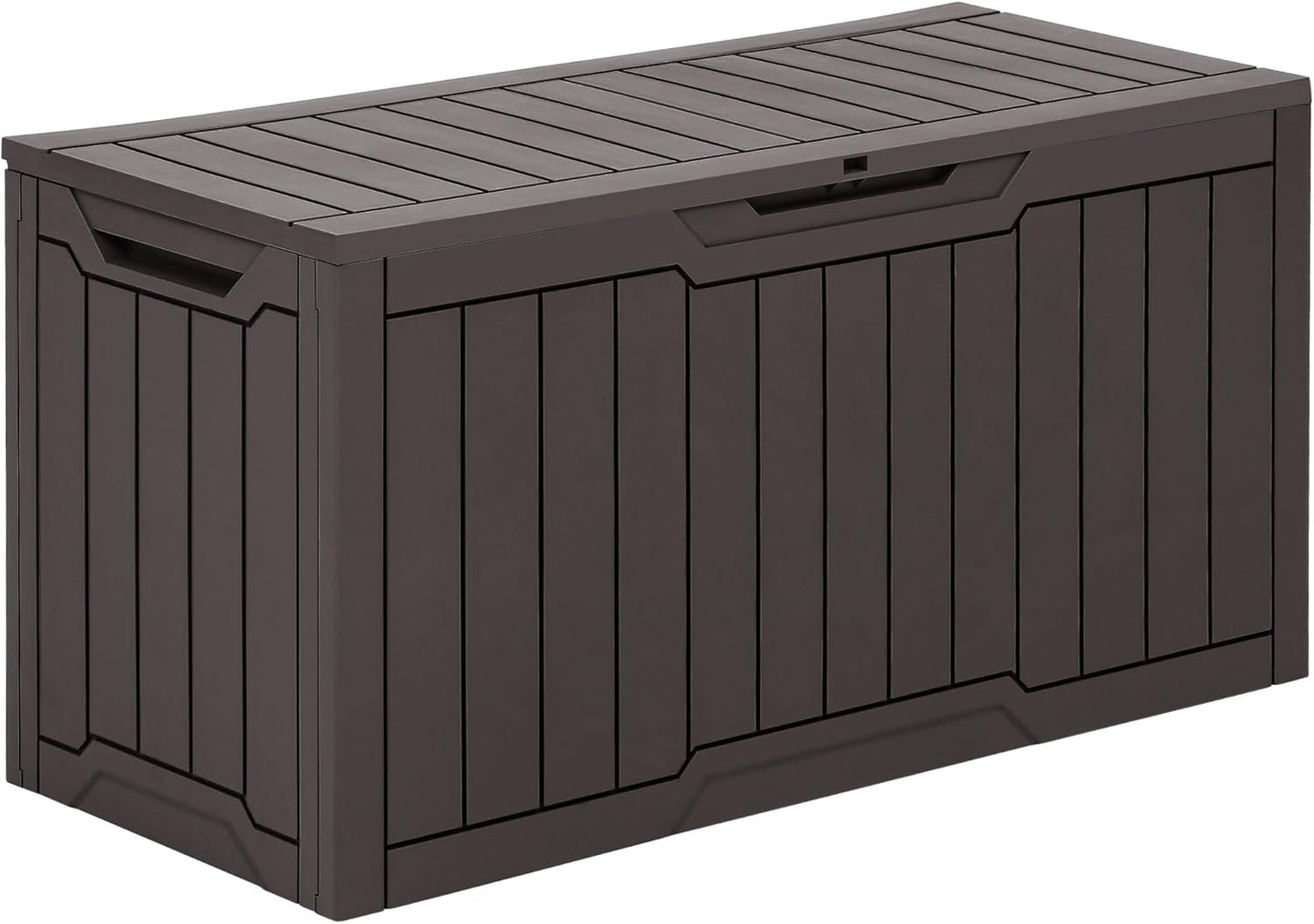 YITAHOME 120 Gallon Outdoor Storage Deck Box with Cushion, Large Resin Patio Storage for Outdoor Pillows, Garden Tools and Pool-Supplies, Waterproof, Lockable (Taupe)
