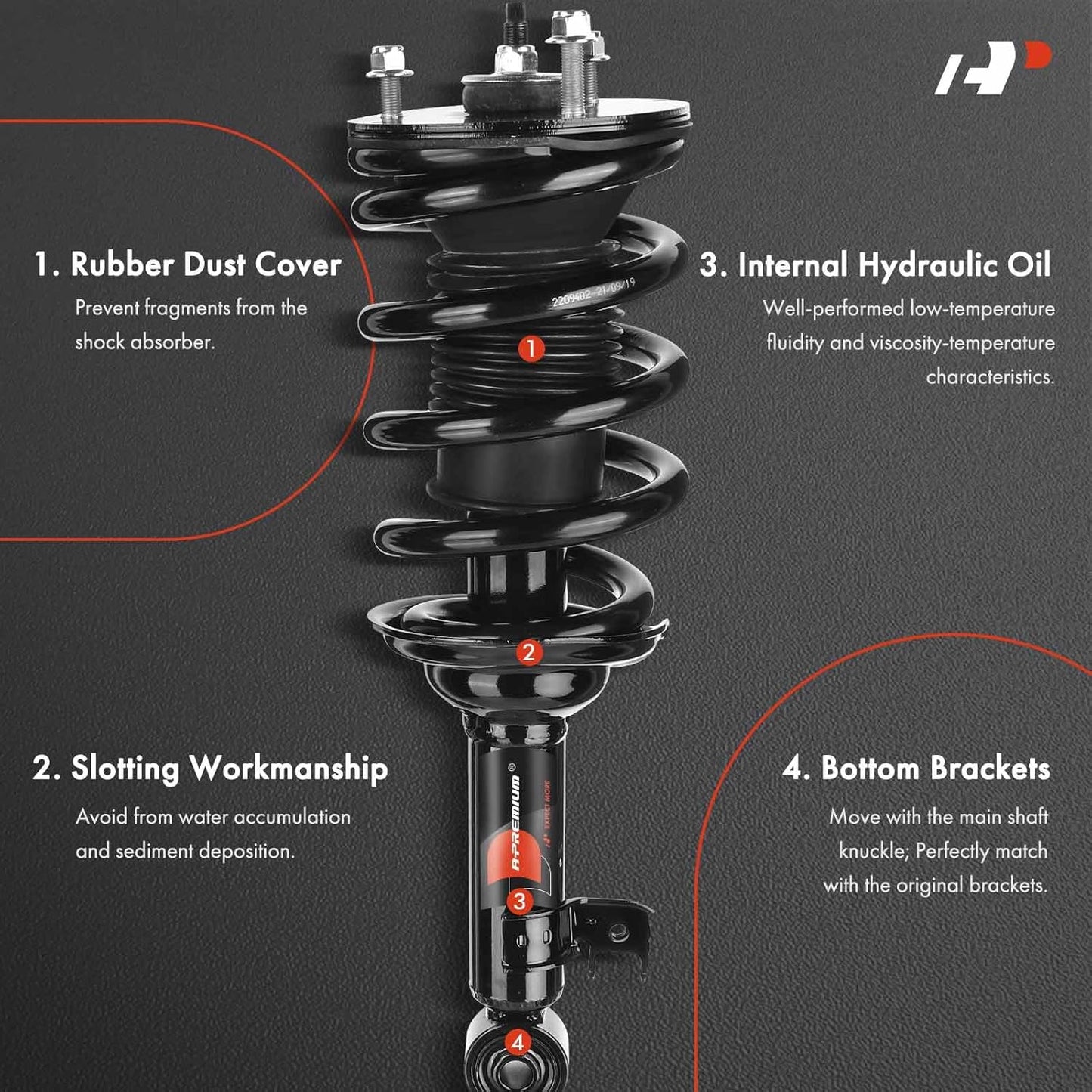 A-Premium Front Complete Strut & Coil Spring Assembly Compatible with Toyota Tacoma 2005-2015 [Base L4 2.7L RWD] 2-PC Set
