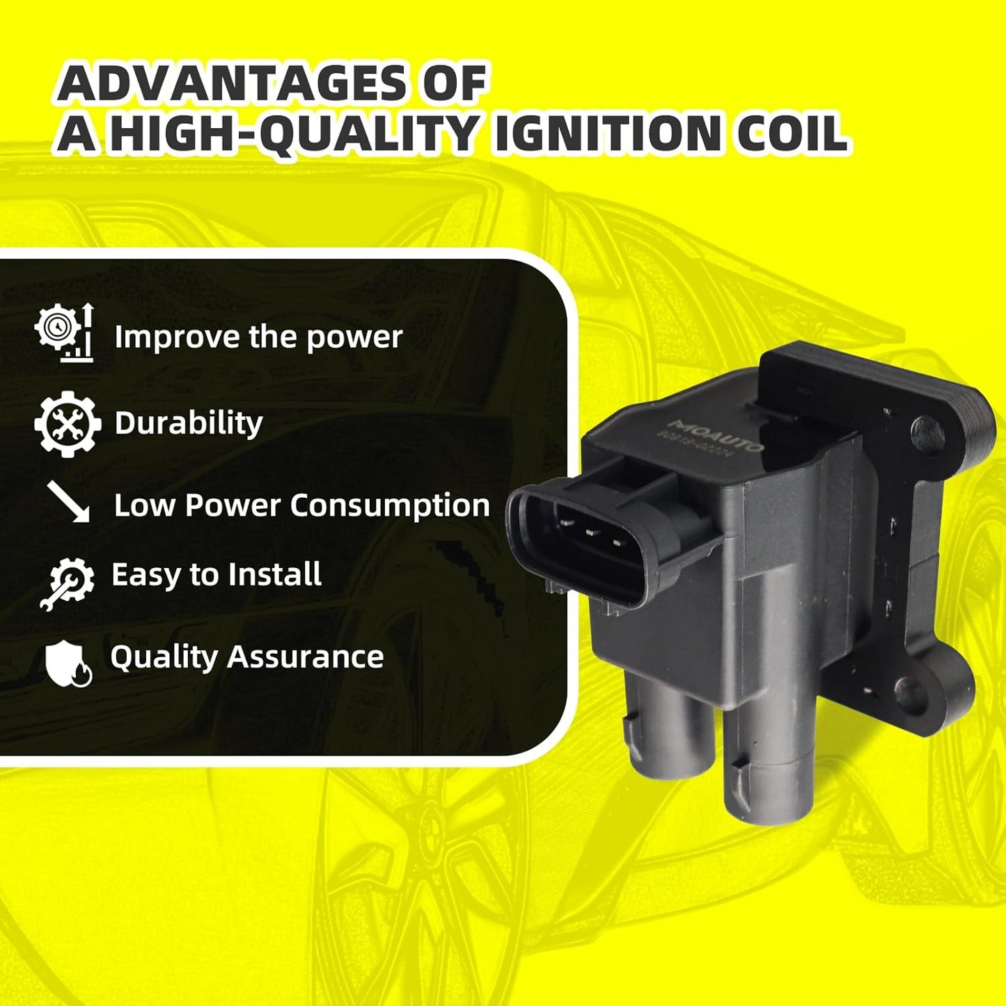 Set of 2 Ignition Coils Pack 90919-02224 UF246 & 4 PCS Iridium Spark Plugs with Wire Set Compatible with Chevrolet Prizm Toyota Corolla 1998 to 08/1999 1.8L L4