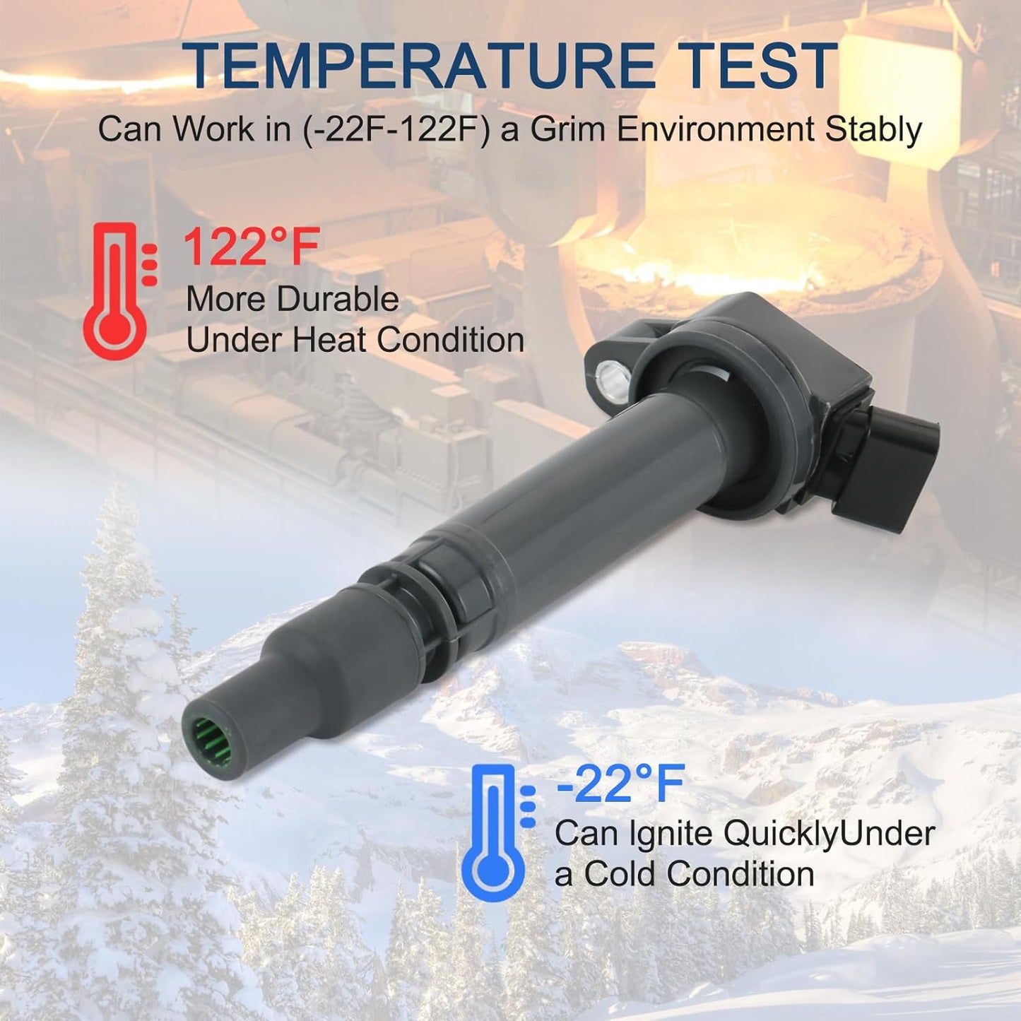 Set of 4 Ignition Coil Pack & Spark Plug Compatible with Lexus ES300H GX460 LS460 LS600H LX570 Toyota Avalon Camry RAV4 Highlander Sienna L4 2.7L Replace# UF507, C1596, 6731309, 50236, 5C1653