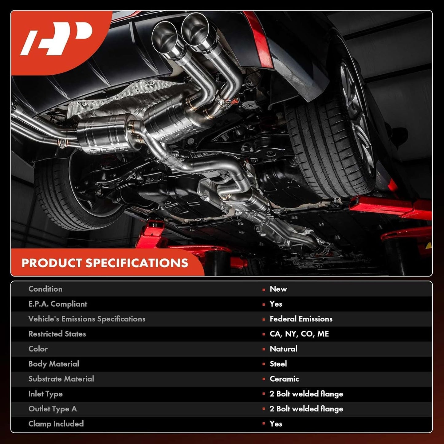 A-Premium Catalytic Converter Kit Direct-Fit Compatible with Toyota Camry 2007-2011, Solara 2006-2008, 2.4L, EPA Compliant, Replace# 174100H270