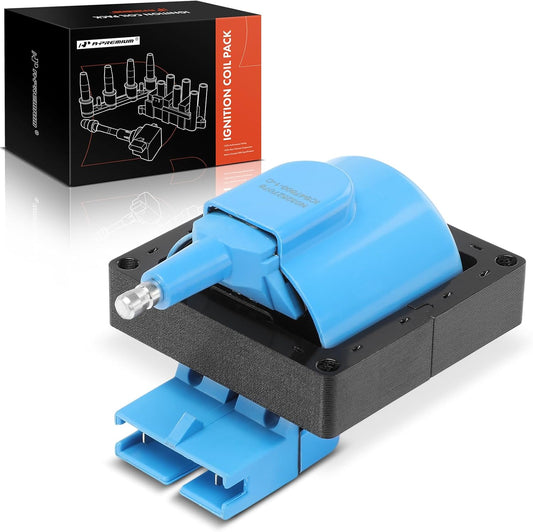 A-Premium (Blue) Engine Ignition Coil Pack Compatible with Ford F-150, F-250, F-250 HD, F-350, F-53 Motorhome Chassis, F-600, F-600 LPO, Mustang & Laforza & Lincoln & Mazda & Mercury & Merkur