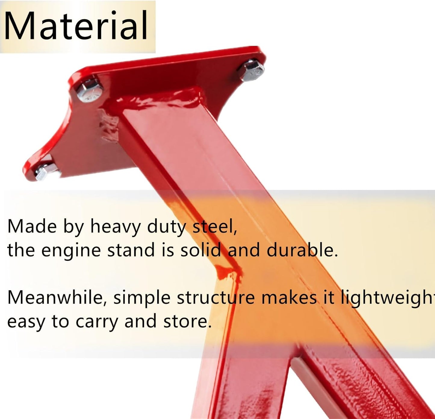 Compact Engine Stand Compatible with Chevy GM LSx V8 Motors 360° Castors, Red