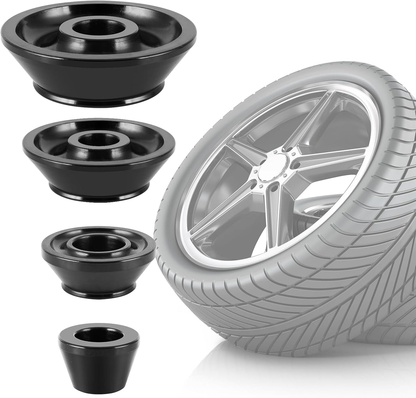 Wheel Balancer Cone 40mm 4pcs Tire Balancing Machine Cones Set Hub Centric Adapter for Tire Balancing Machines, Universal Fit for Cars/SUVs/Trucks(40mm/1.57in)