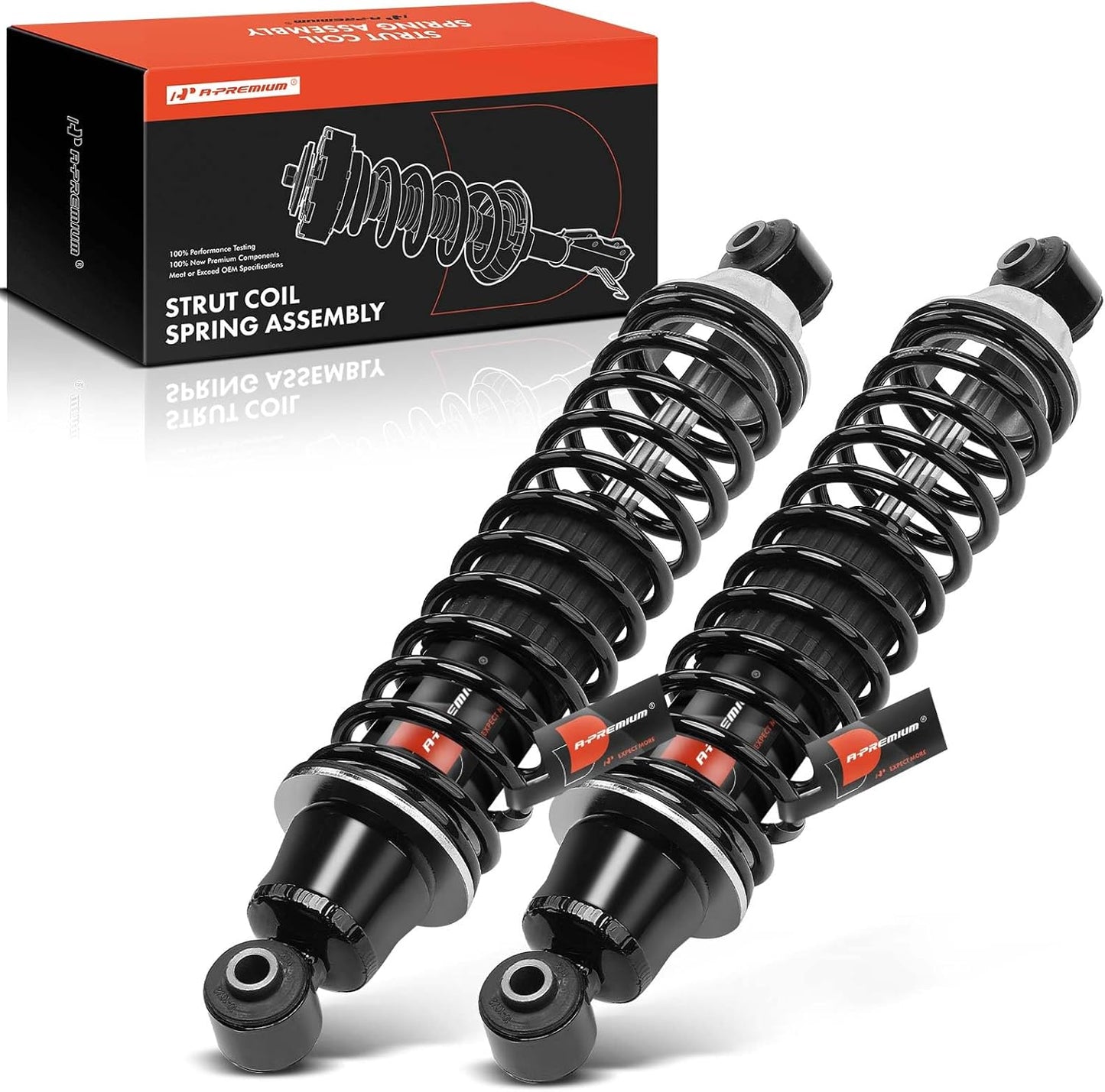 A-Premium Rear Pair (2) Load Adjusting Shock Absorber Compatible with Dodge Grand Caravan 2008-2020 & Chrysler Town & Country 2008-2016 & Volkswagen Routan 2009-2014 & Ram C/V 2012-2015